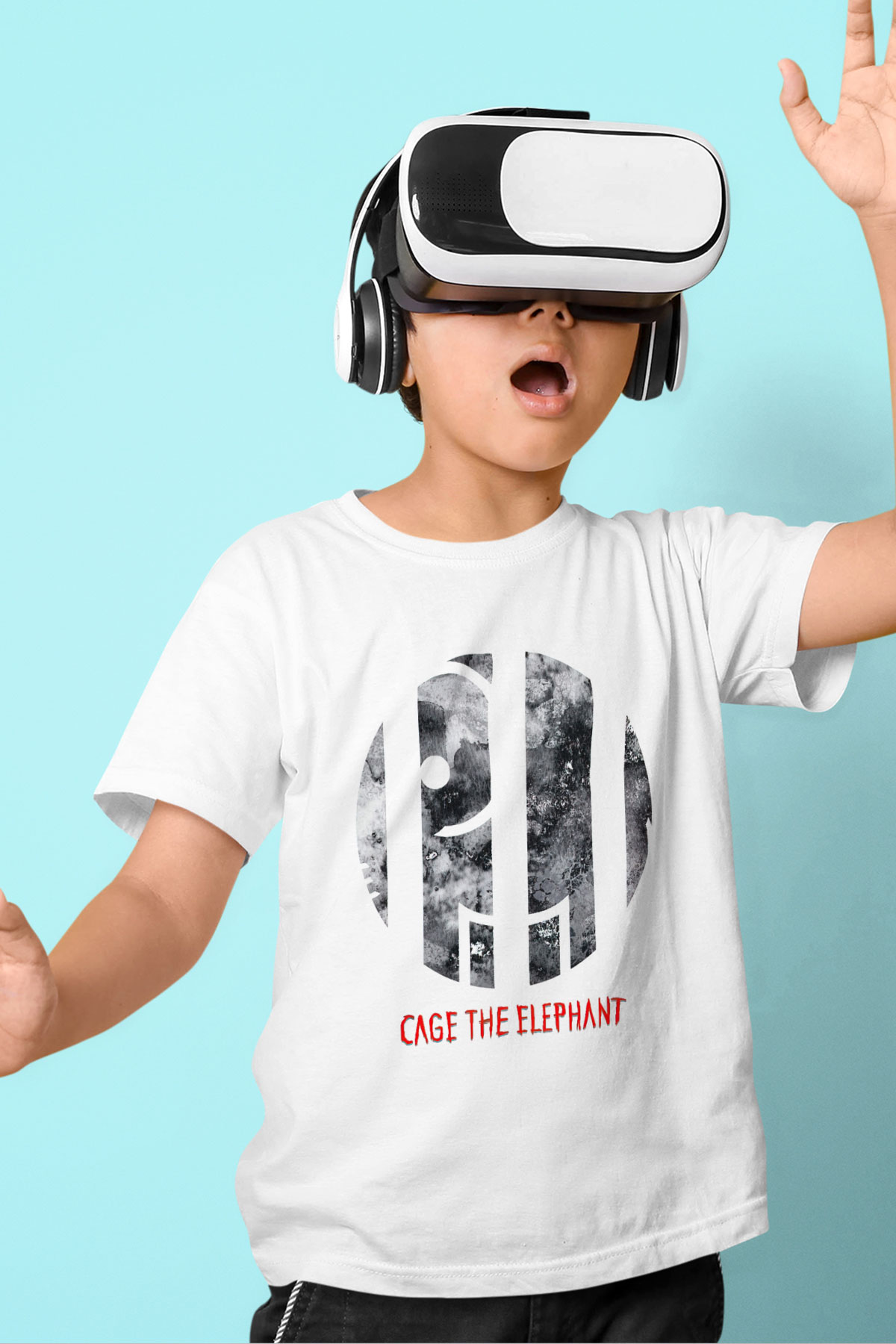 Cage the Elephant Baskılı Beyaz Unisex Çocuk Tişört