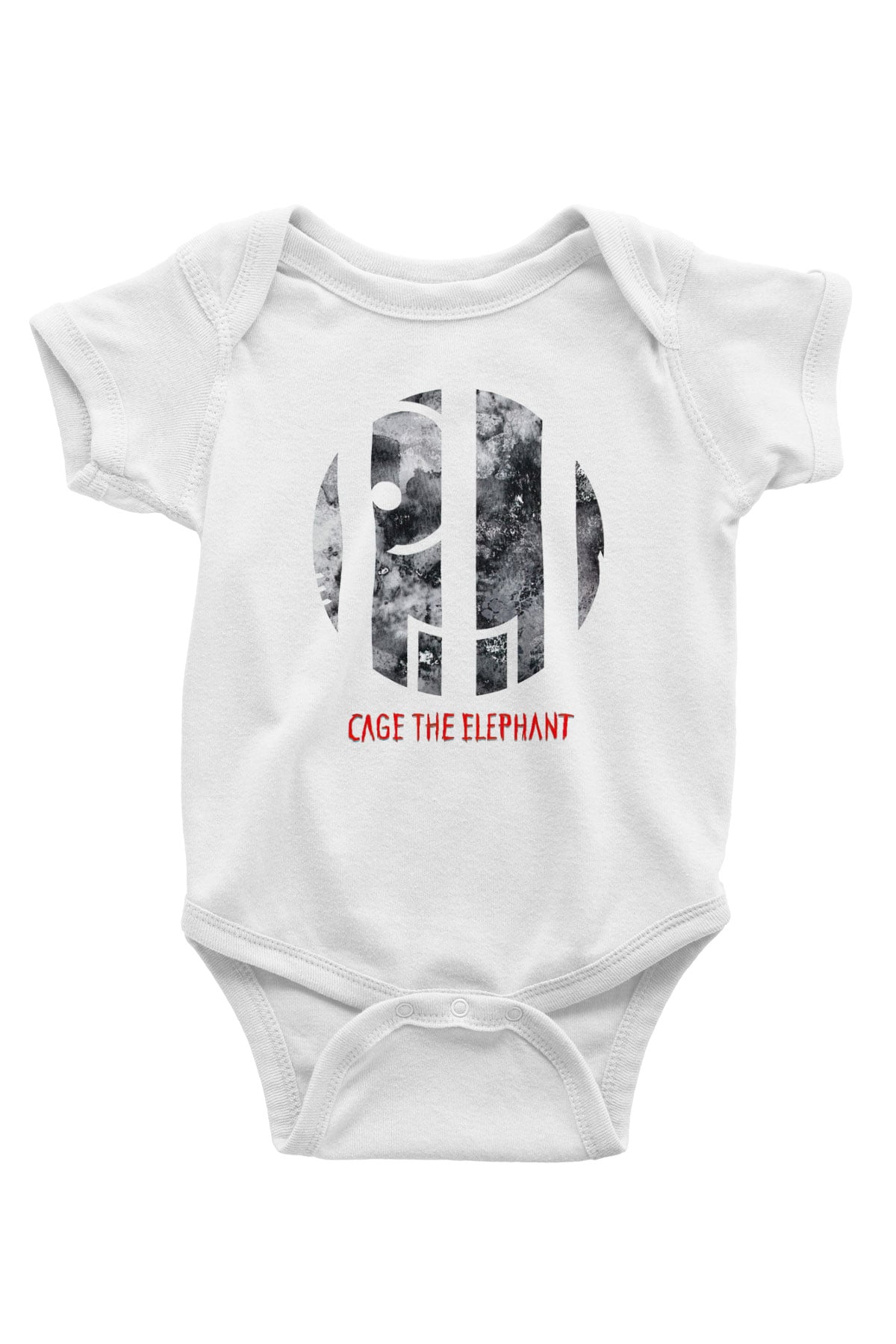 Cage the Elephant Baskılı Beyaz Unisex Bebek Body - Zıbın