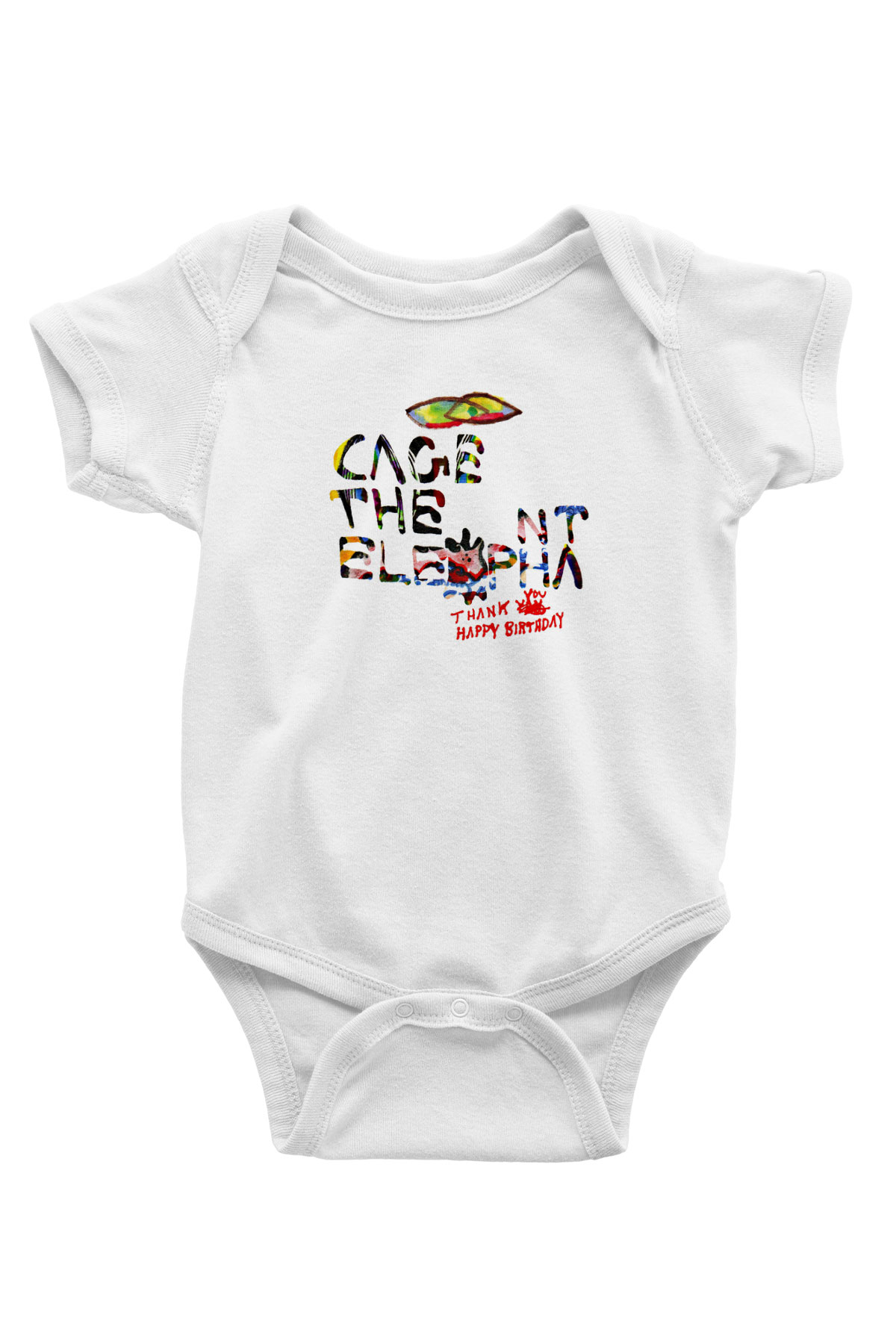 Cage the Elephant Baskılı Unisex Beyaz Bebek Body - Zıbın