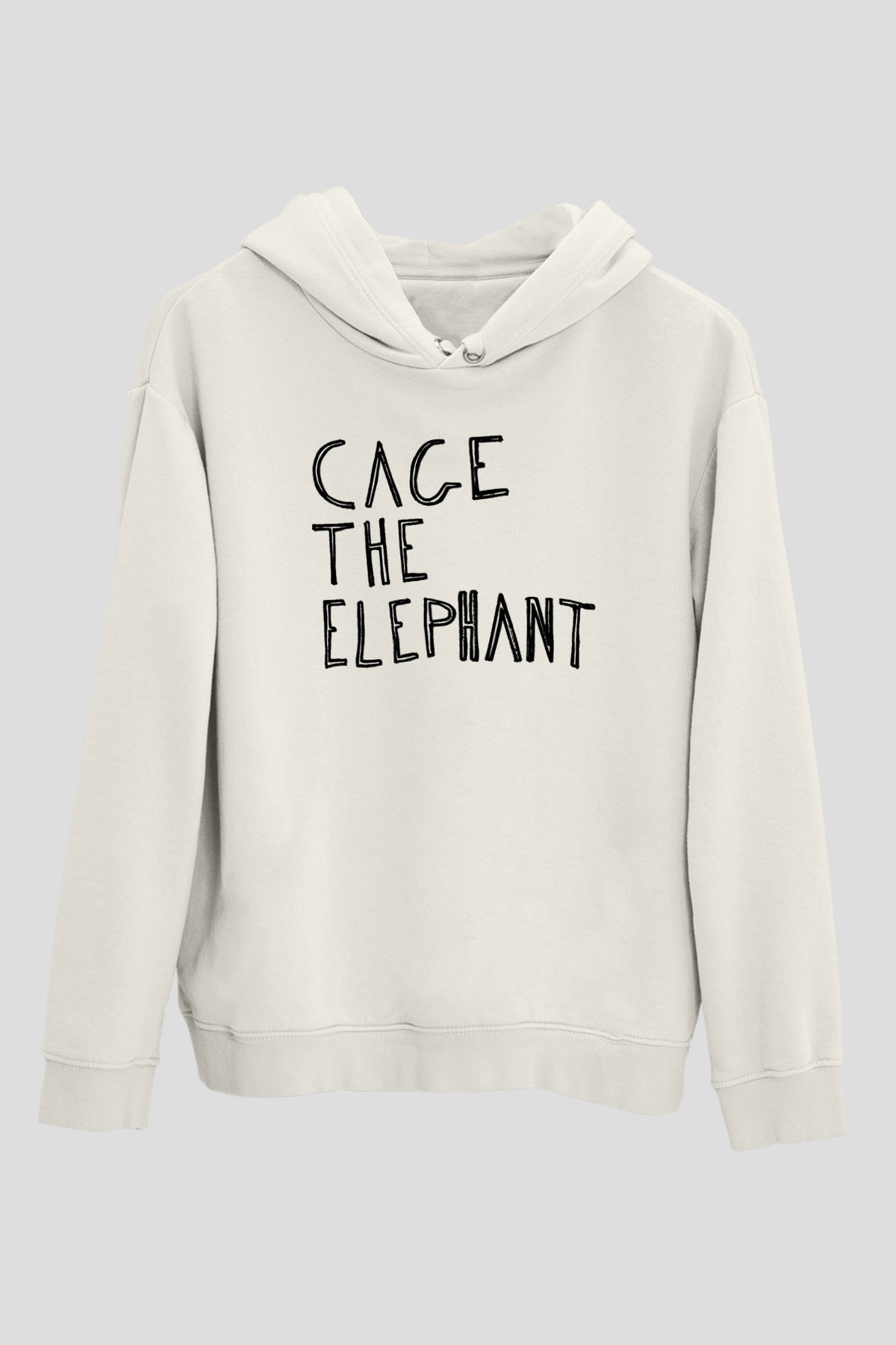 Cage the Elephant Beyaz Unisex Kapşonlu Sweatshirt