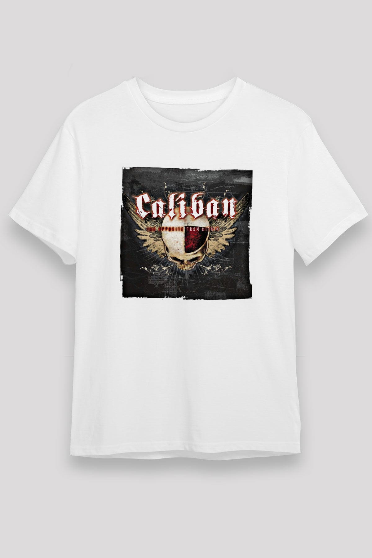 Caliban Baskılı Unisex Beyaz Tişört