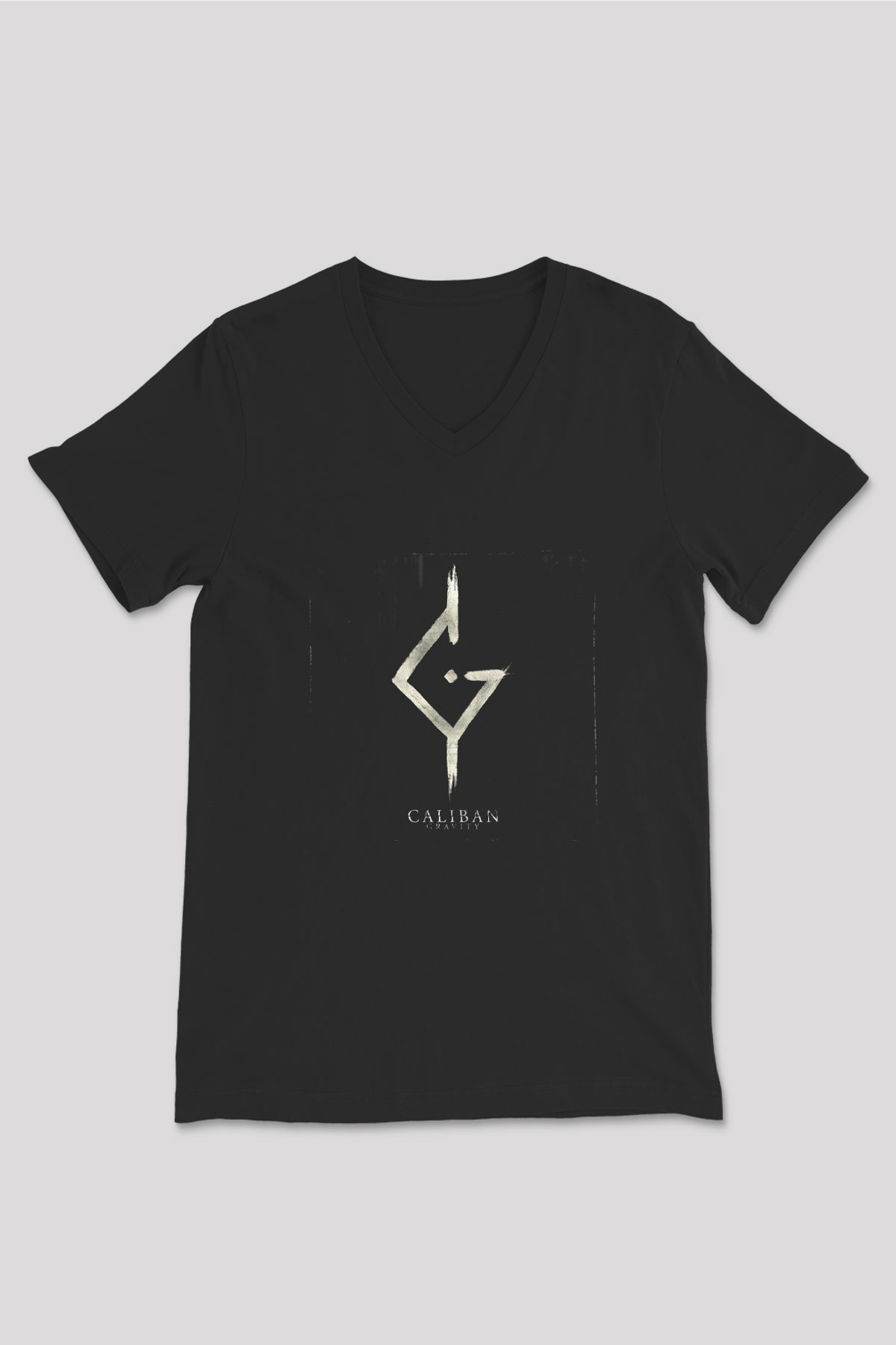 Caliban Baskılı Unisex Siyah V Yaka Tişört