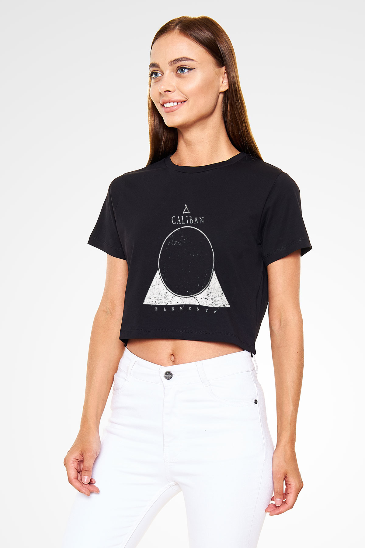 Caliban Siyah Crop Top Tişört