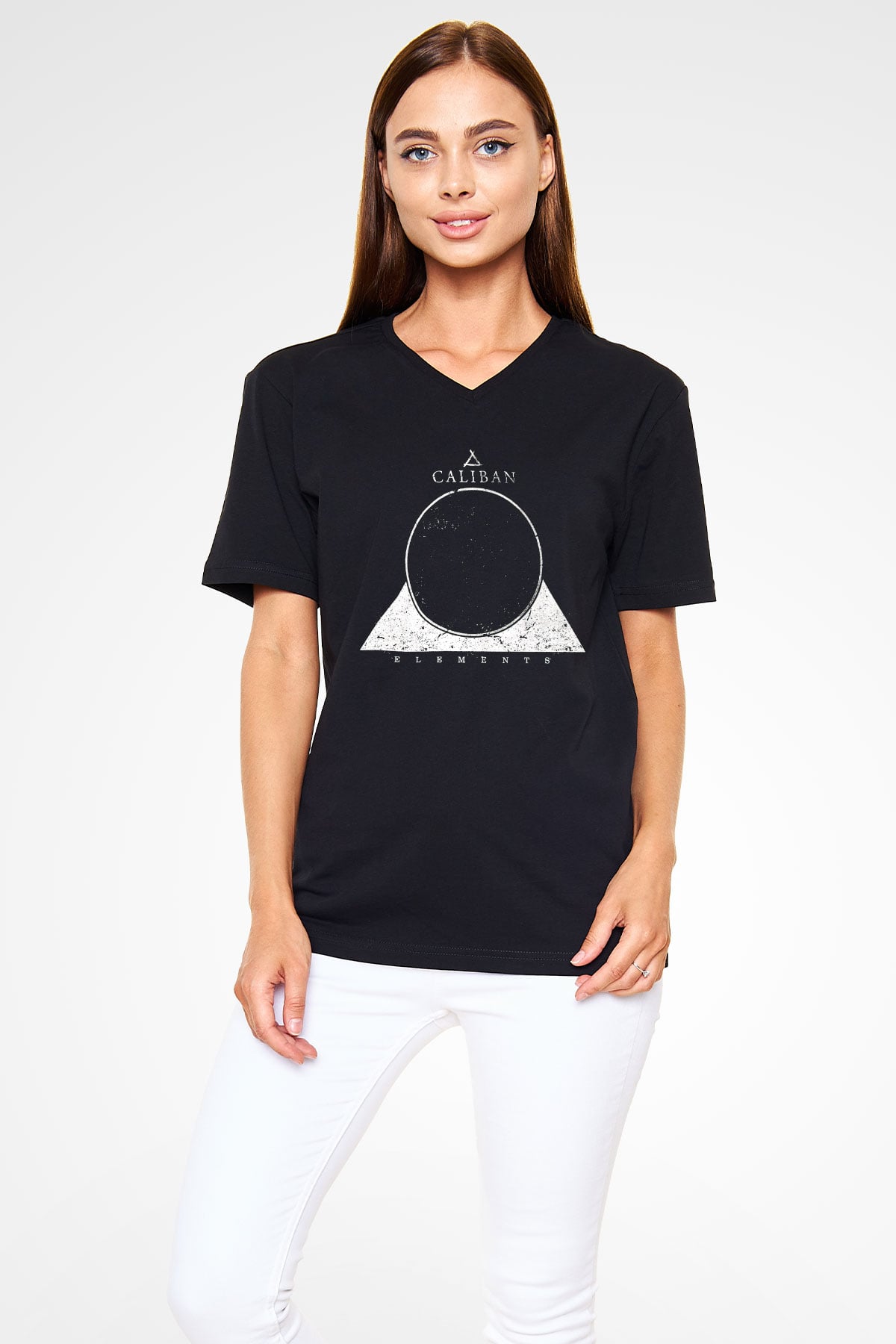 Caliban Siyah Unisex V Yaka Tişört T-Shirt