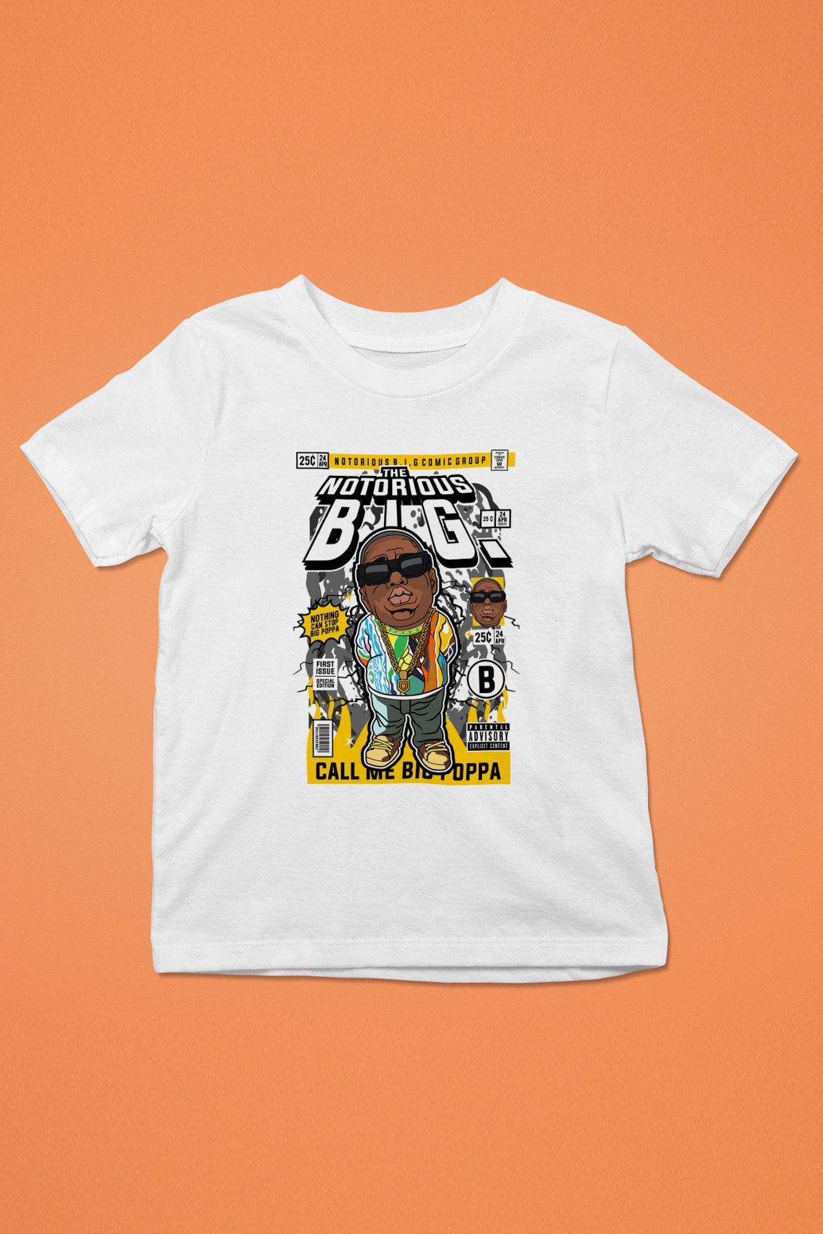 Call Me B.I.G Baskılı Unisex Beyaz Çocuk Tişört
