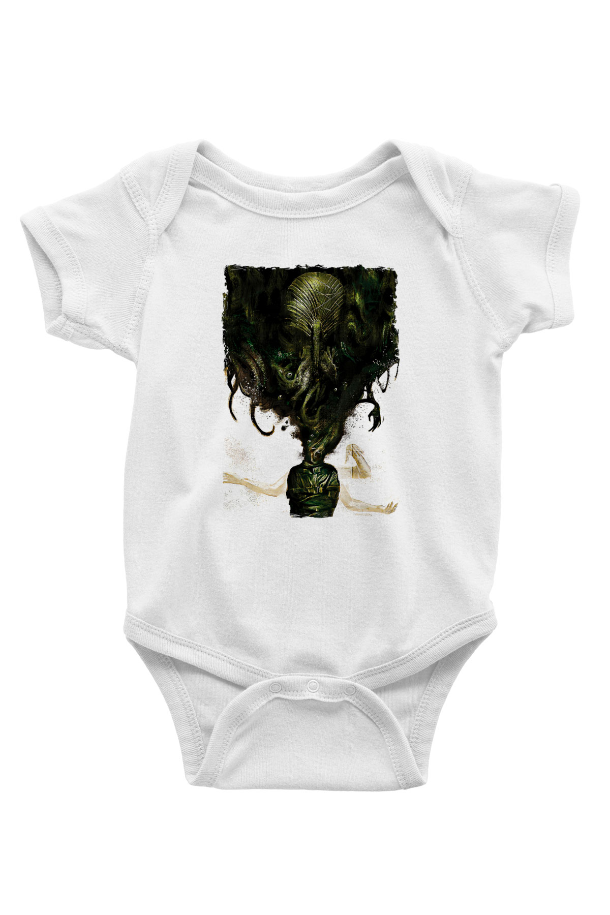 Call Of Ctulhu Baskılı Beyaz Unisex Bebek Body - Zıbın