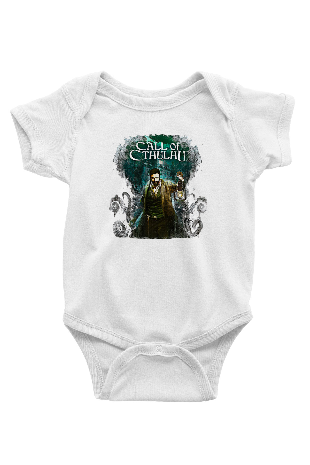 Call Of Ctulhu Baskılı Beyaz Unisex Bebek Body - Zıbın