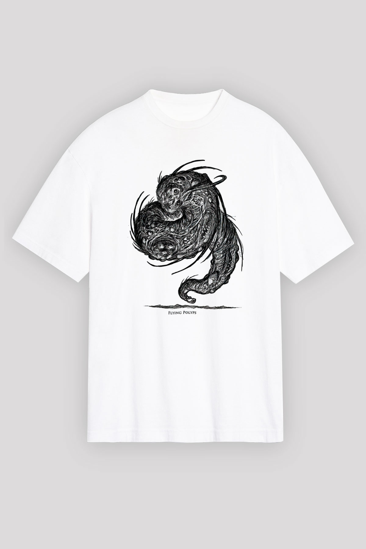 Call Of Ctulhu Baskılı Beyaz Unisex Oversize Tişört - Tshirt
