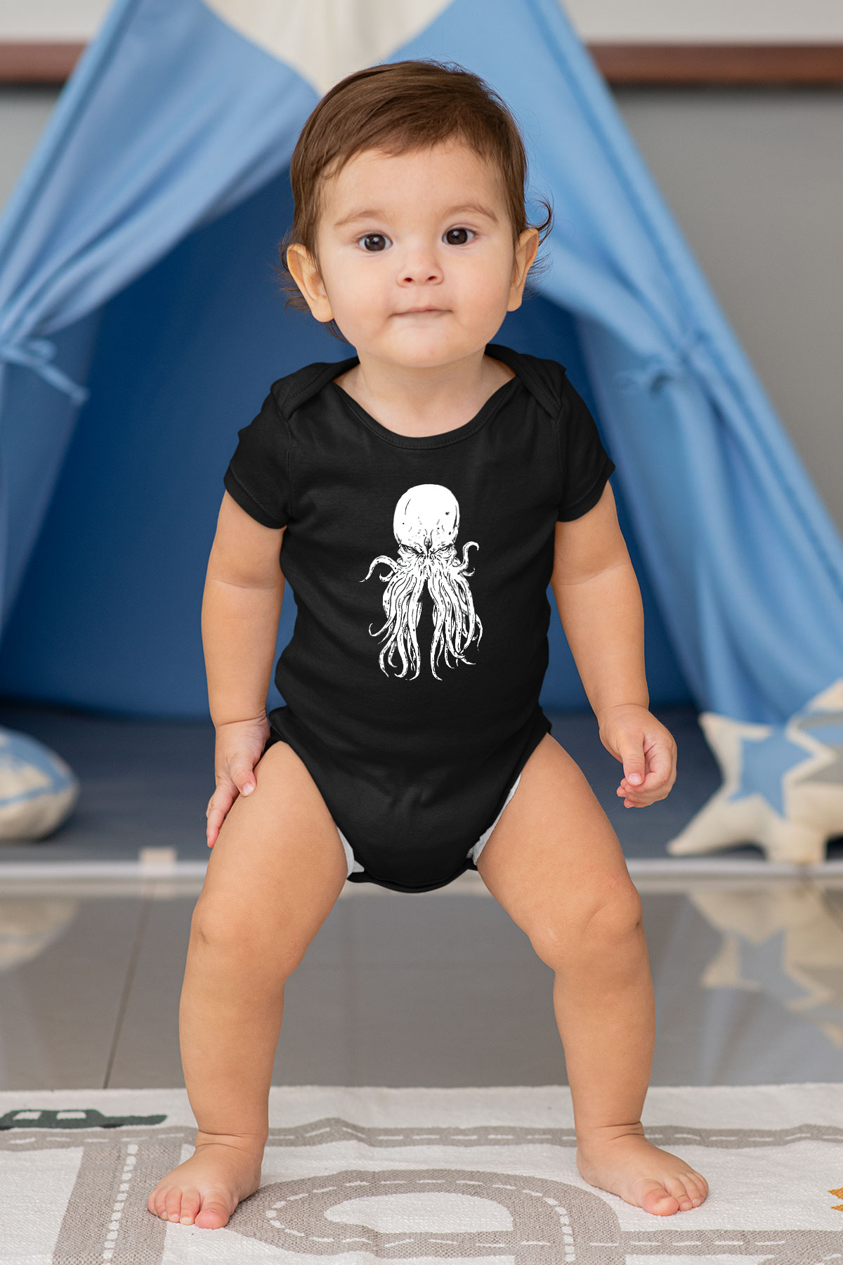 Call Of Ctulhu Baskılı Unisex Siyah Bebek Body - Zıbın