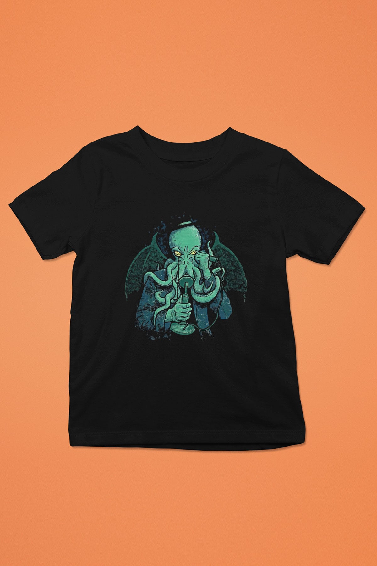Call Of Ctulhu Baskılı Unisex Siyah Çocuk Tişört - Tshirt