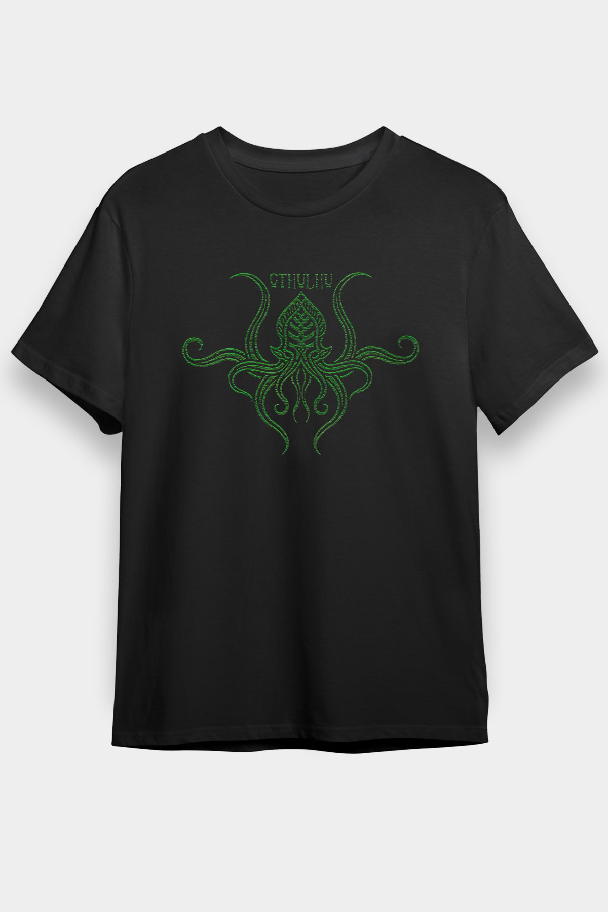 Call Of Ctulhu Baskılı Unisex Siyah Tişört - Tshirt