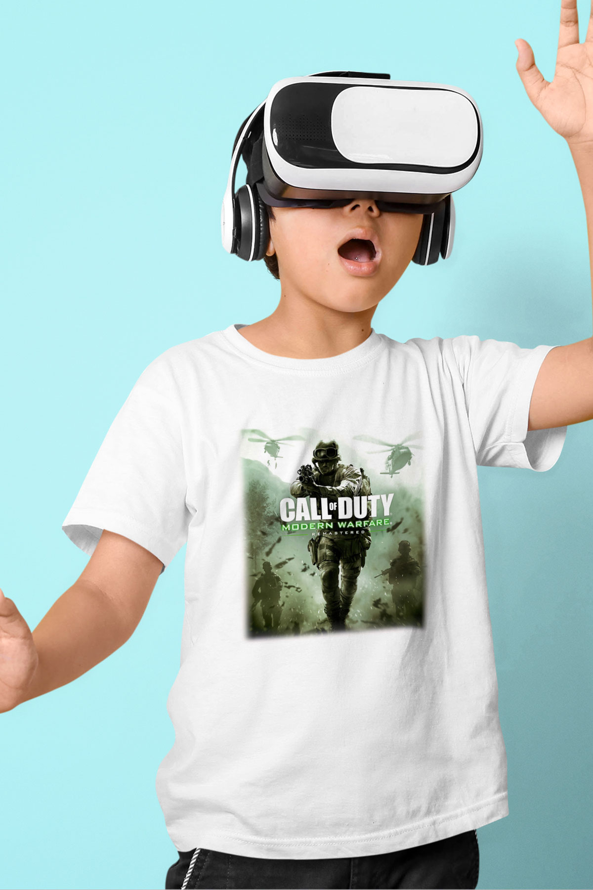 Call of Duty Baskılı Beyaz Unisex Çocuk Tişört