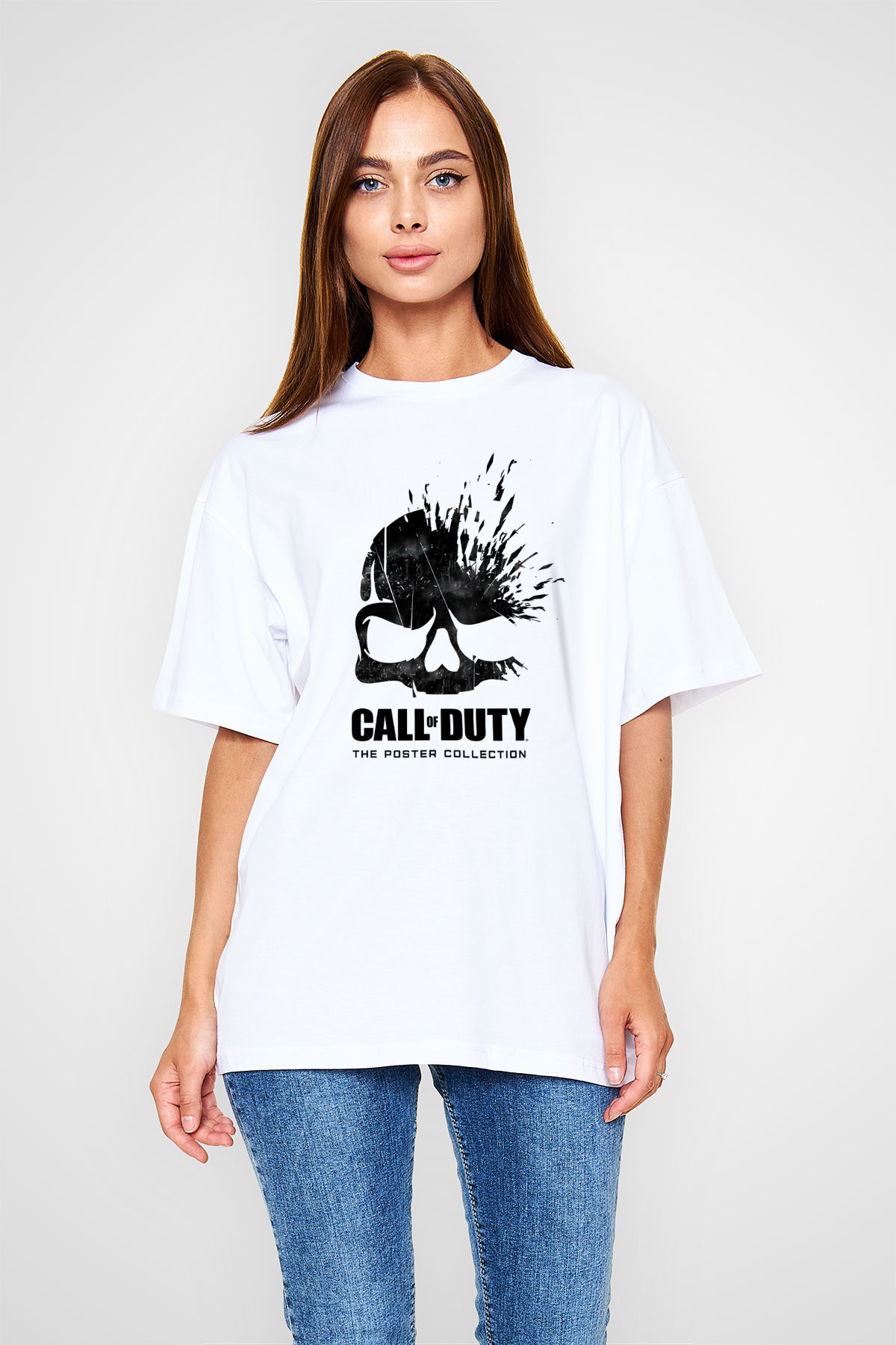 Call of Duty Beyaz Oversize Tişört Oversize T-shirt