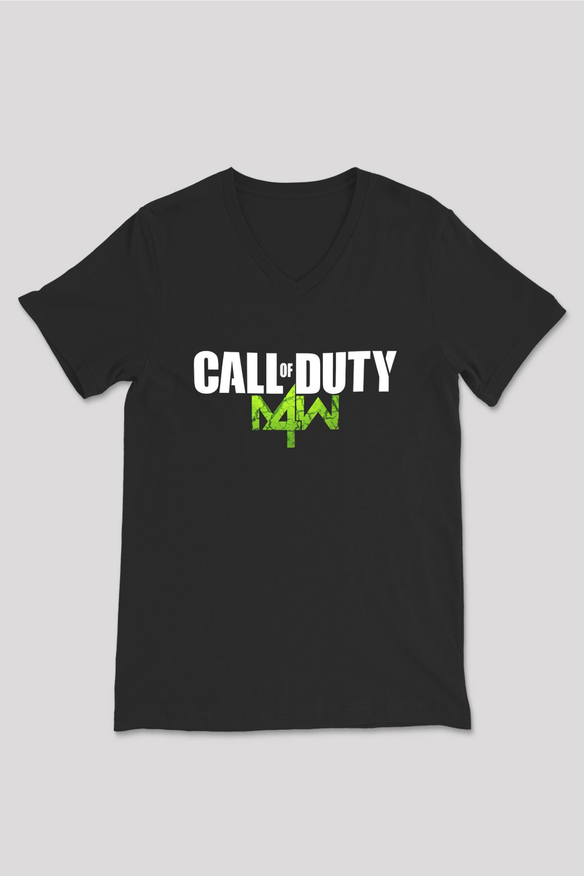 Call of Duty Siyah Unisex V Yaka Tişört T-Shirt