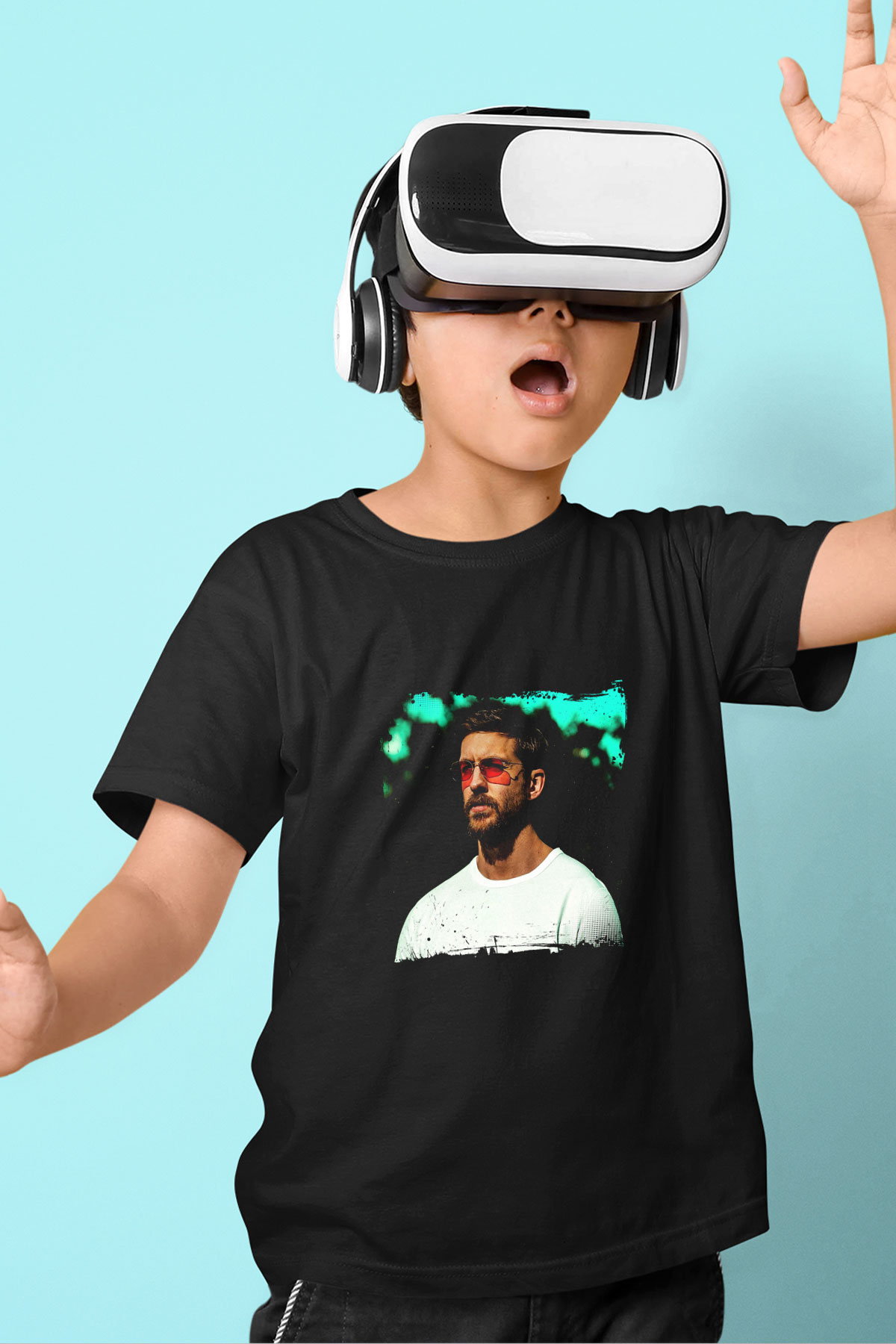 Calvin Harris Baskılı Unisex Siyah Çocuk Tişört