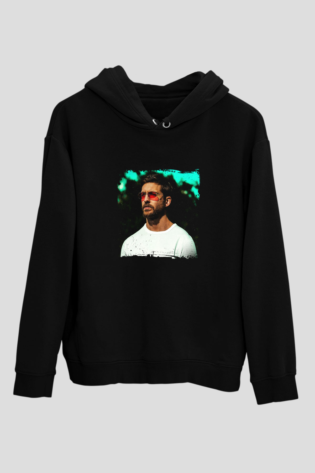Calvin Harris Baskılı Unisex Siyah Hoodie