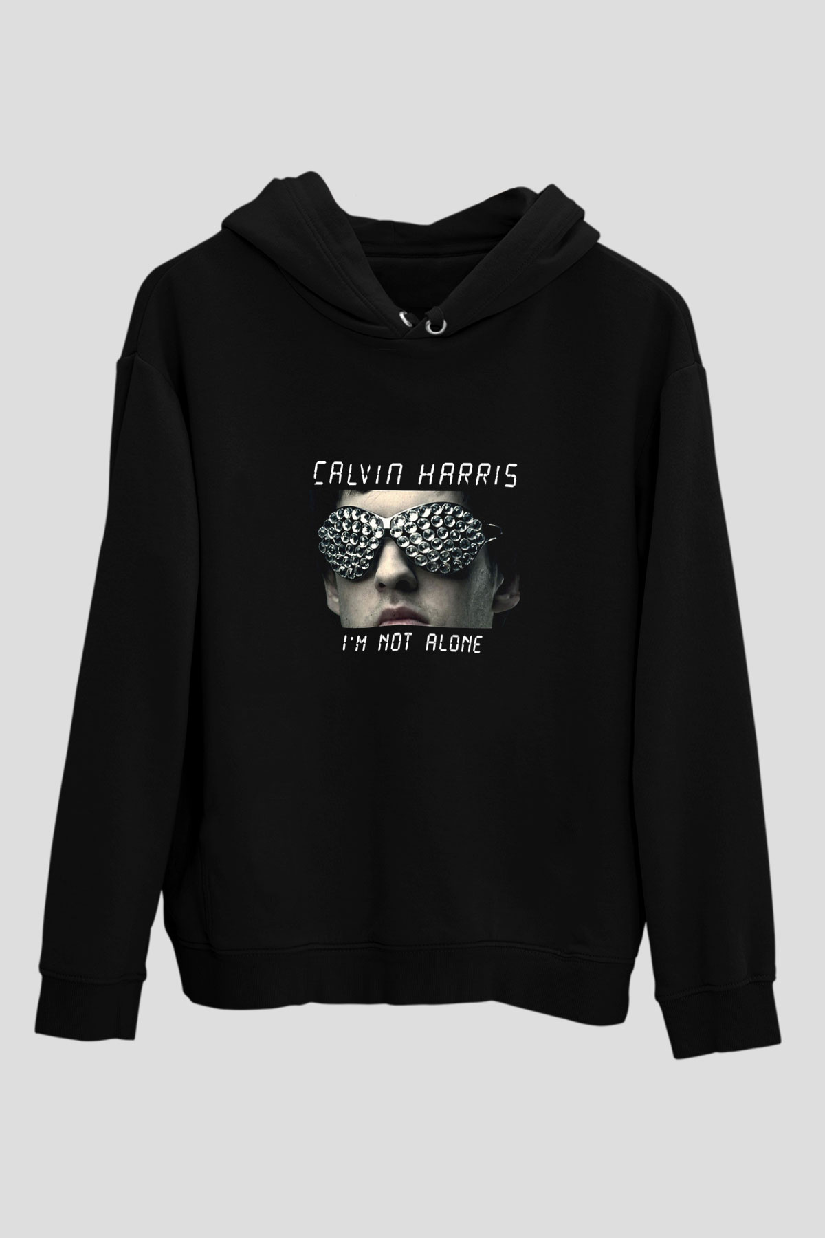 Calvin Harris Baskılı Unisex Siyah Hoodie