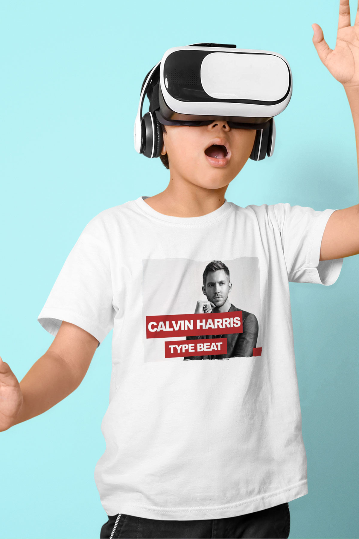 Calvin Harris Beyaz Unisex Çocuk Tişört
