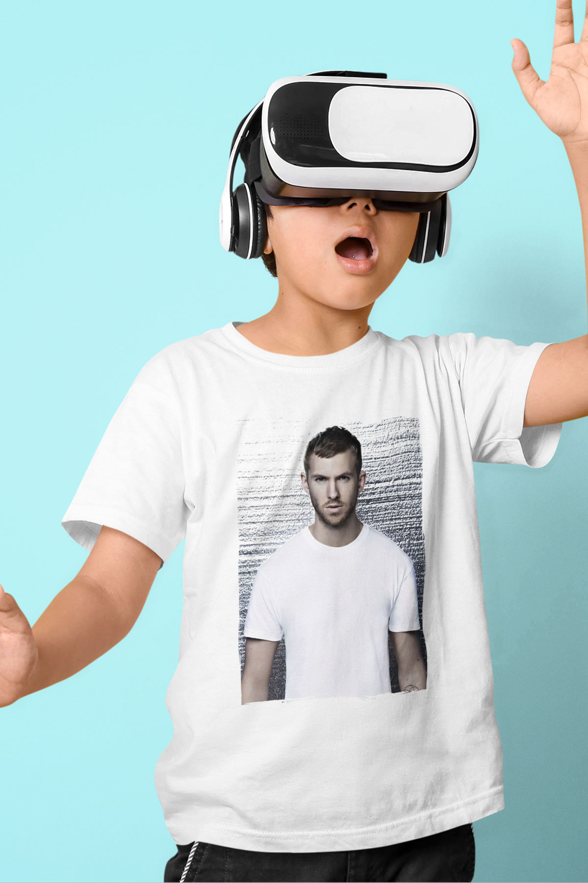 Calvin Harris Beyaz Unisex Çocuk Tişört