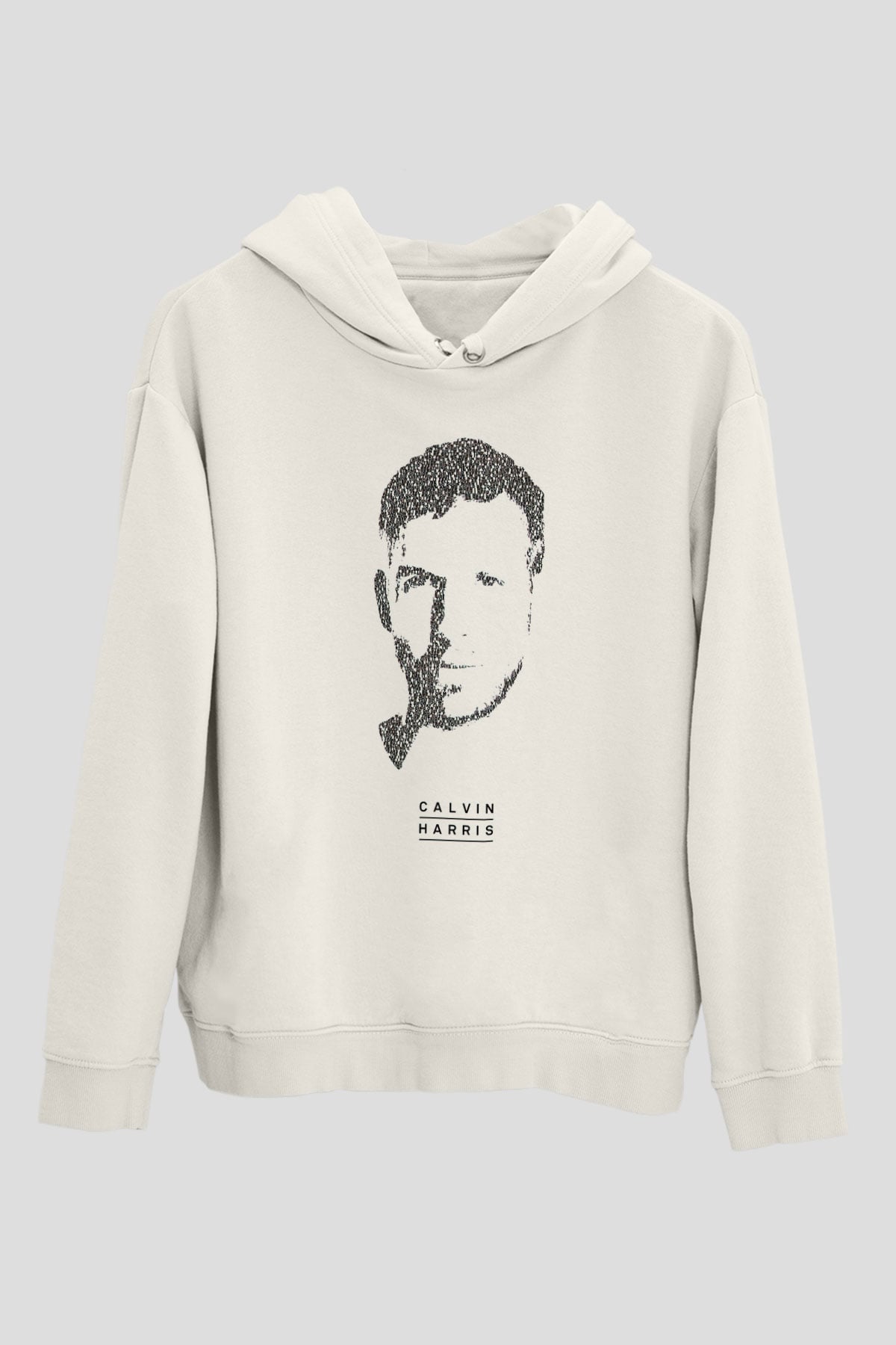 Calvin Harris Beyaz Unisex Kapüşonlu Sweatshirt