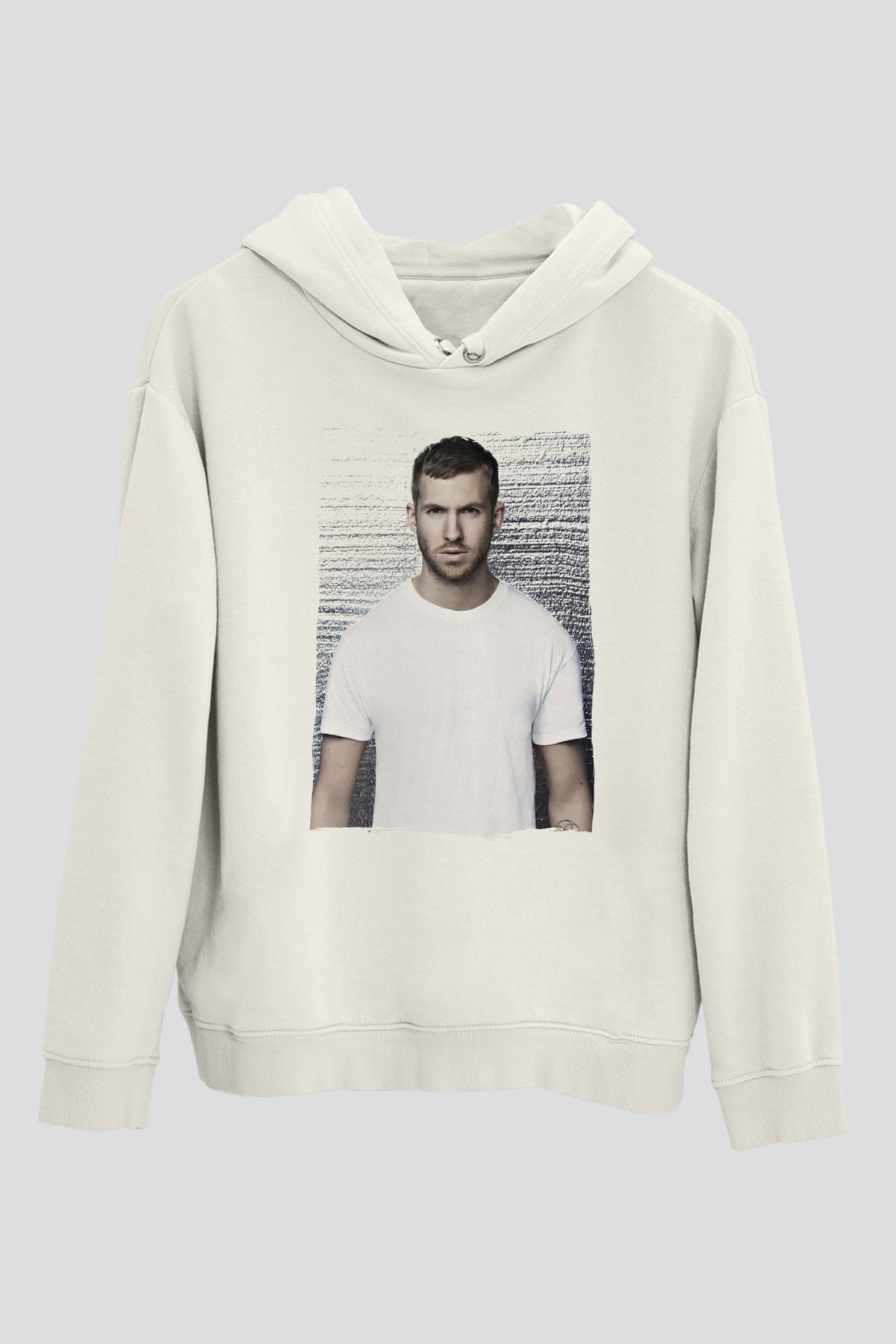 Calvin Harris Beyaz Unisex Kapüşonlu Sweatshirt