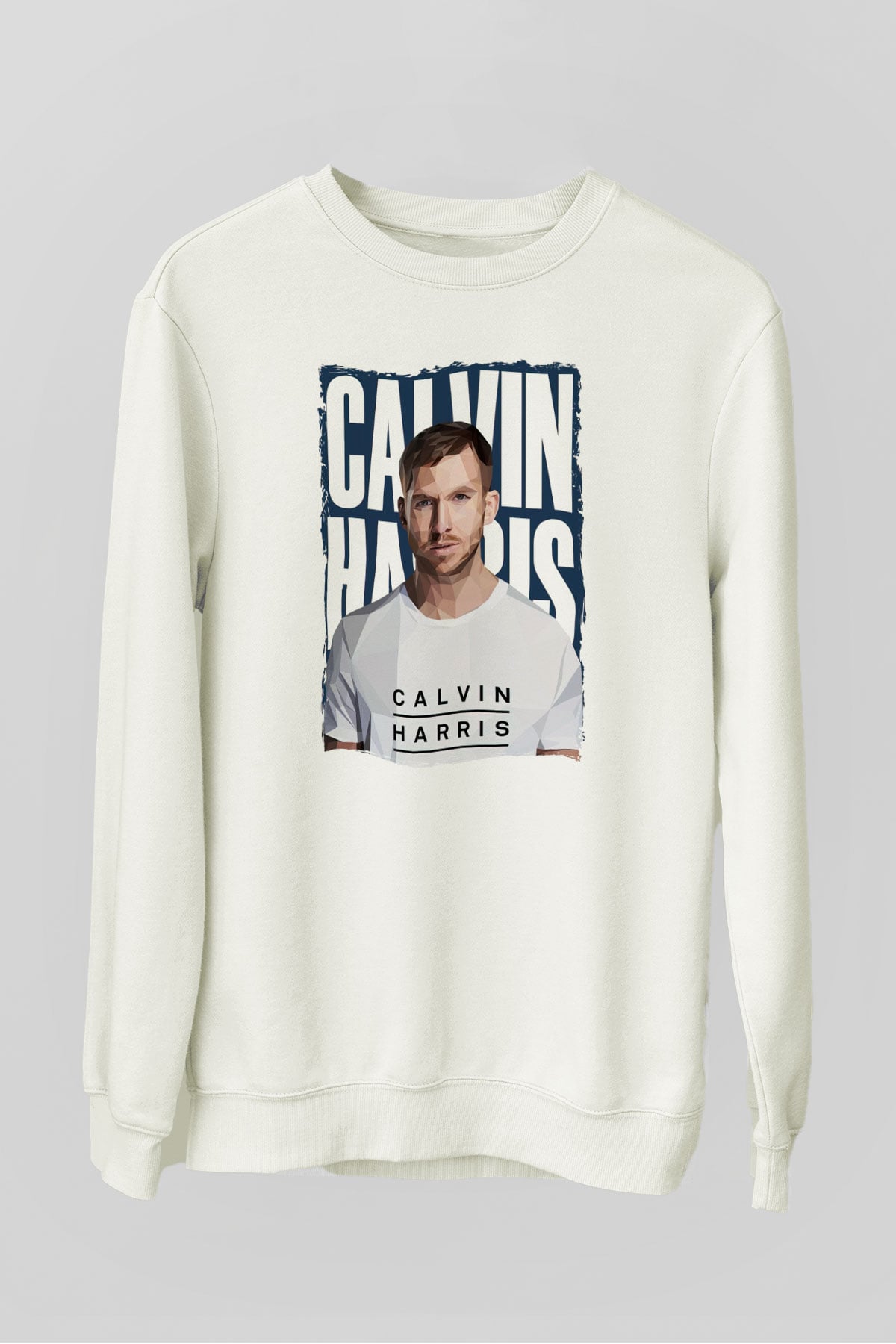 Calvin Harris Beyaz Unisex Sweatshirt