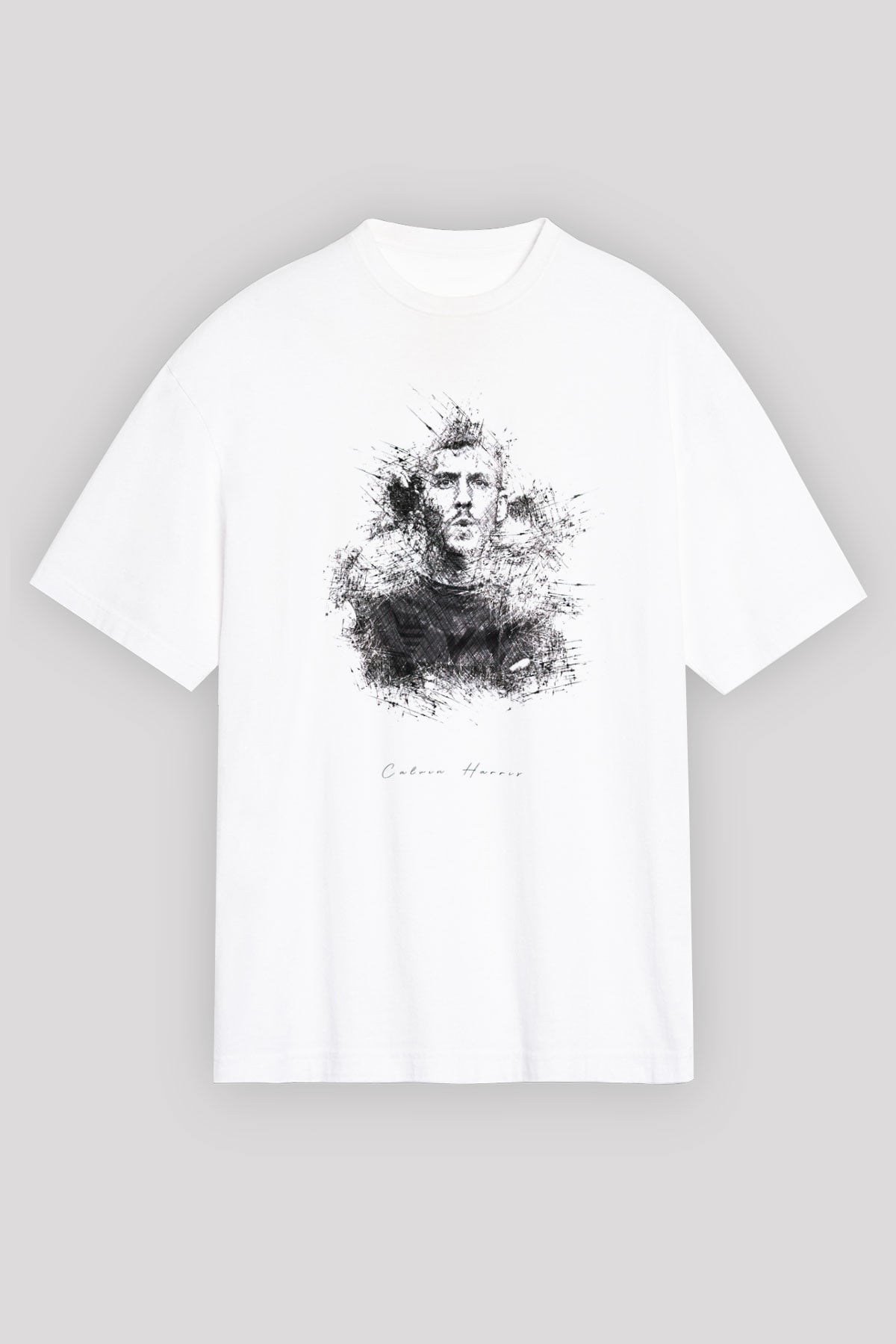 Calvin Harris Beyaz Oversize Tişört Oversize T-shirt - TişörtFabrikası