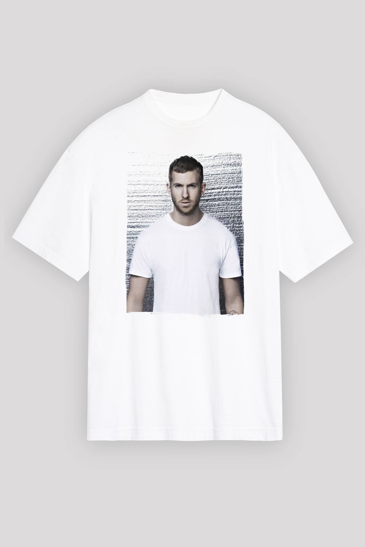 Calvin Harris Beyaz Oversize Tişört Oversize T-shirt - TişörtFabrikası