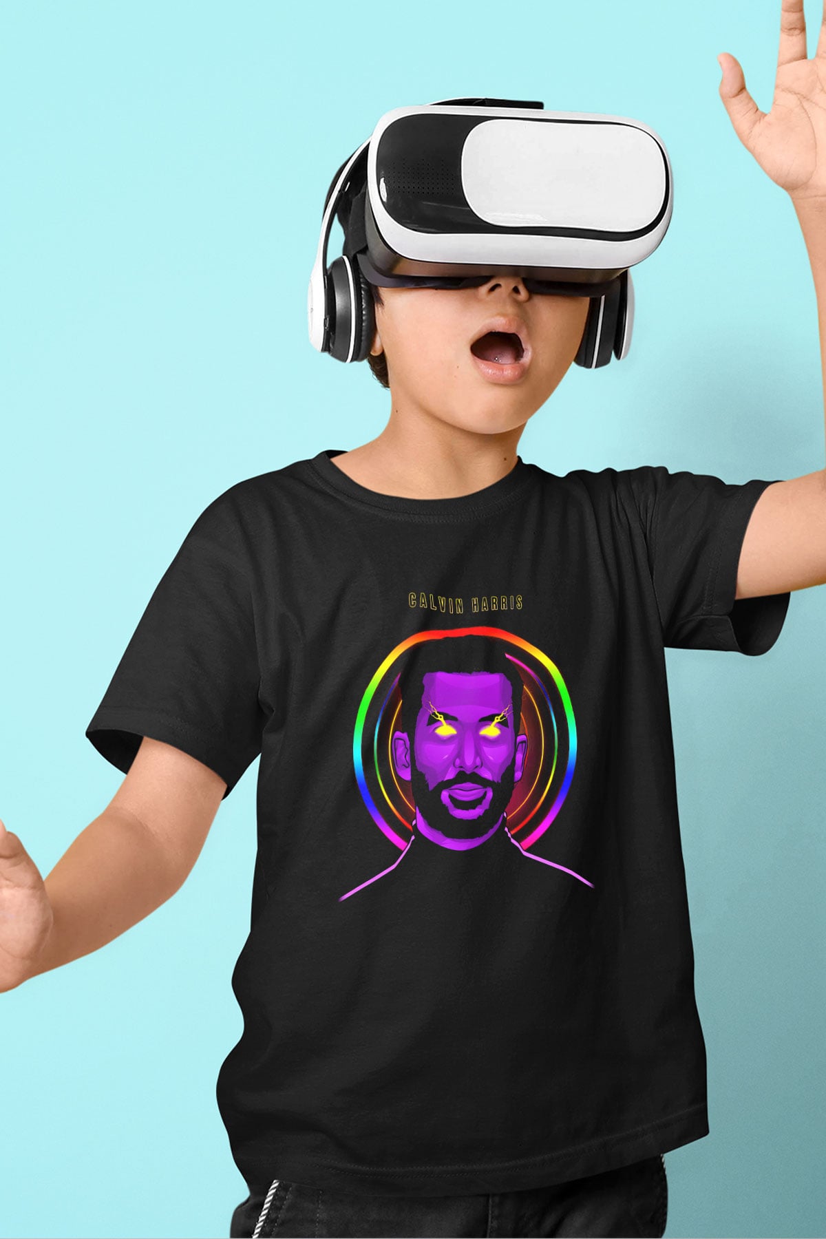 Calvin Harris Siyah Unisex Çocuk Tişört