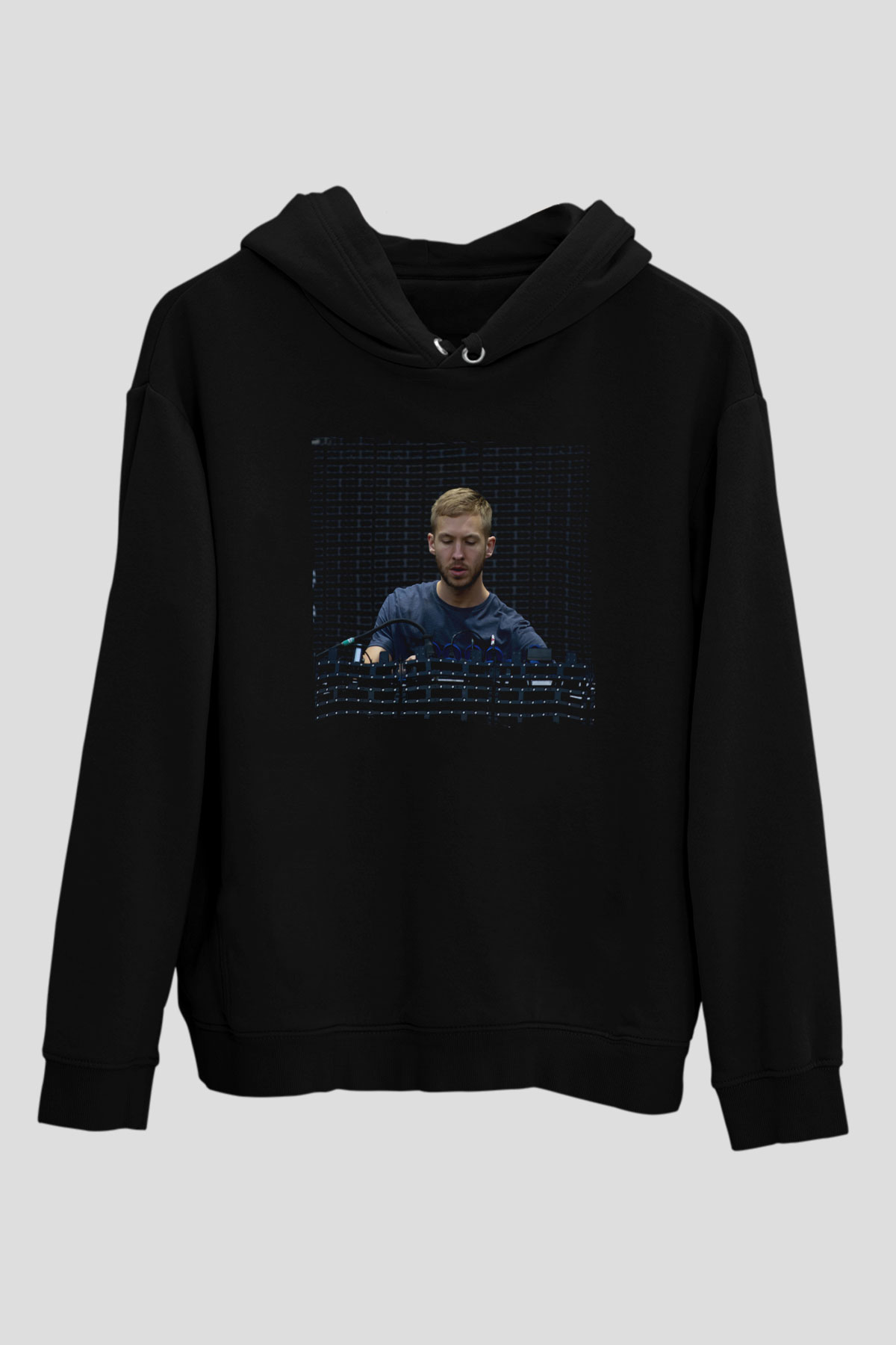 Calvin Harris Siyah Unisex Kapüşonlu Sweatshirt