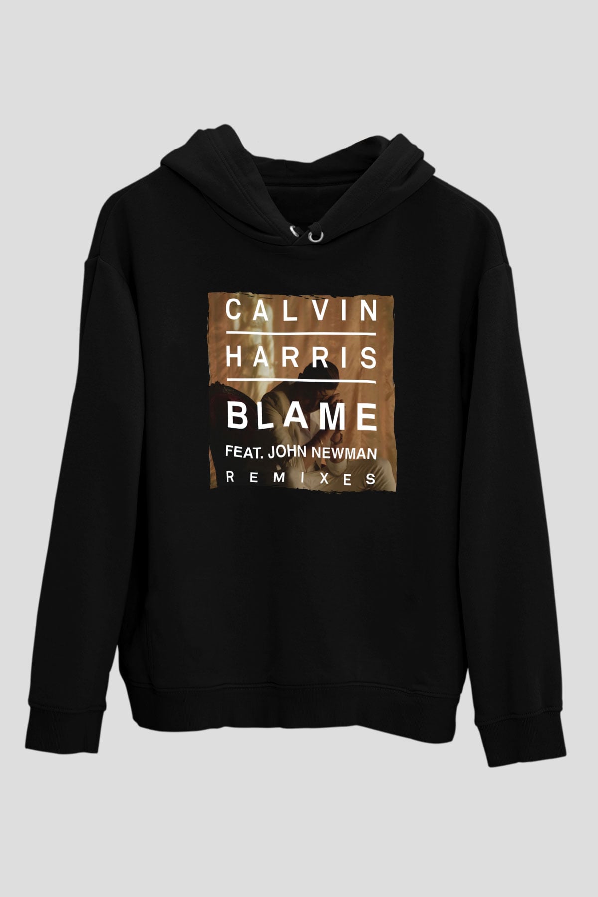 Calvin Harris Siyah Unisex Kapüşonlu Sweatshirt