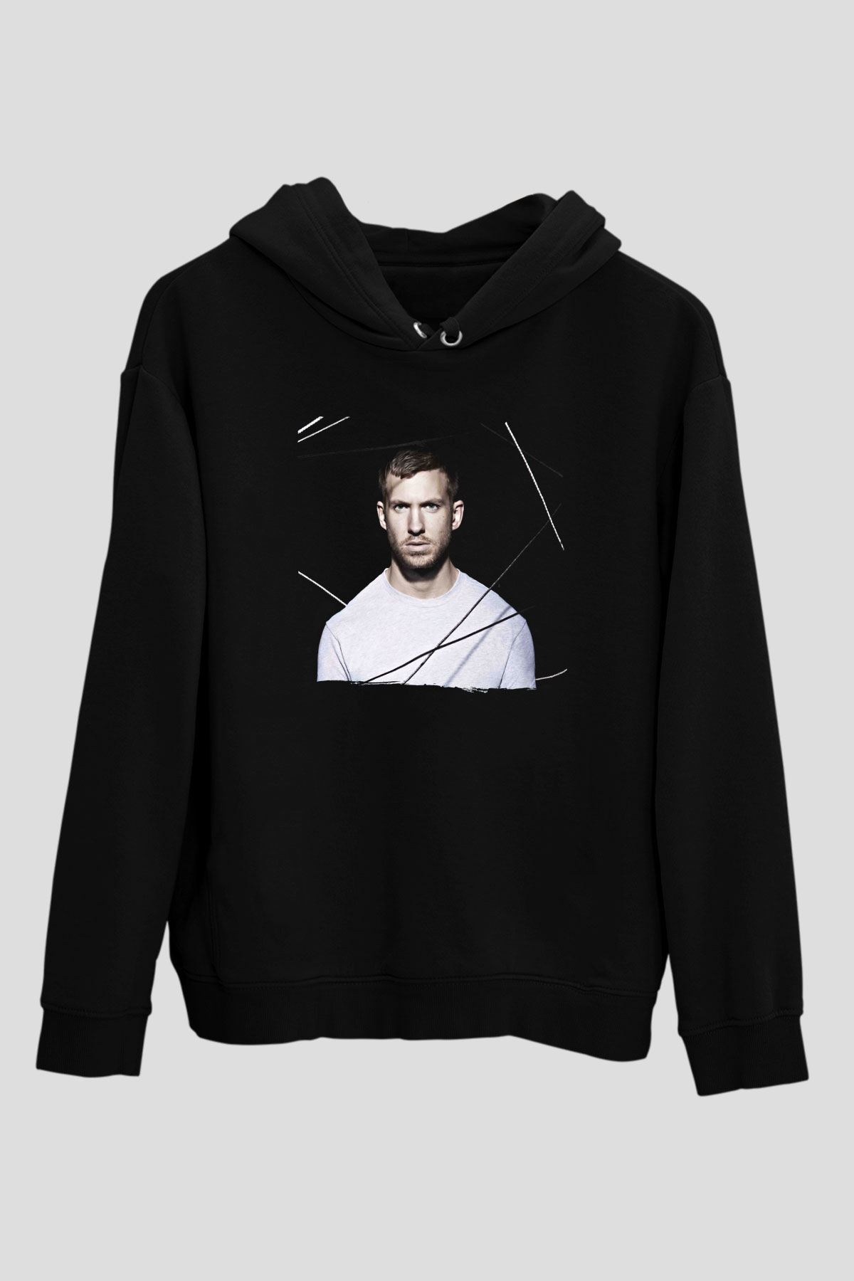 Calvin Harris Siyah Unisex Kapüşonlu Sweatshirt