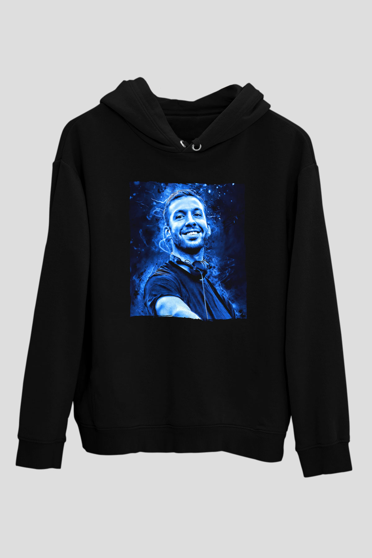 Calvin Harris Siyah Unisex Kapüşonlu Sweatshirt