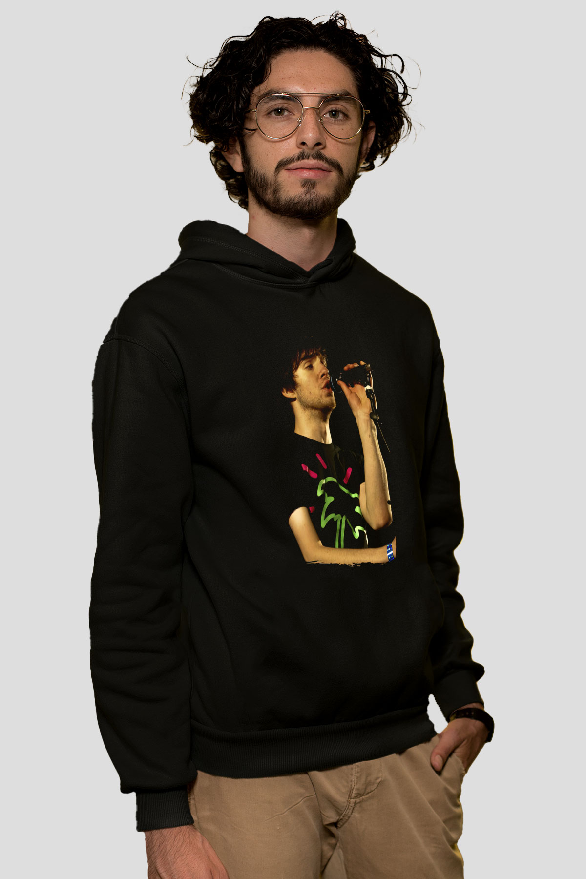 Calvin Harris Siyah Unisex Kapüşonlu Sweatshirt