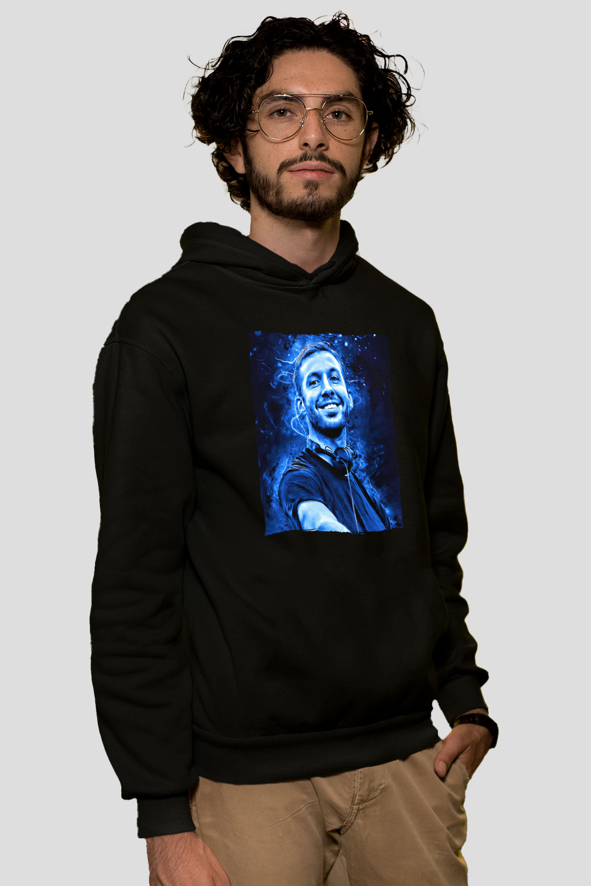 Calvin Harris Siyah Unisex Kapüşonlu Sweatshirt