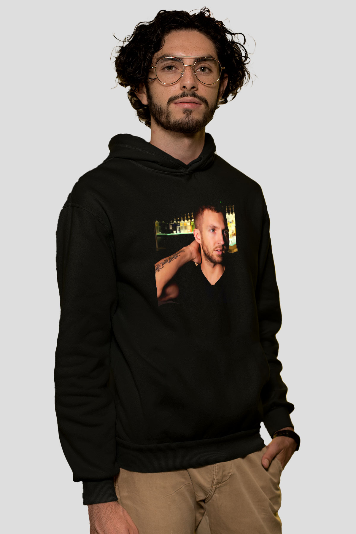 Calvin Harris Siyah Unisex Kapüşonlu Sweatshirt
