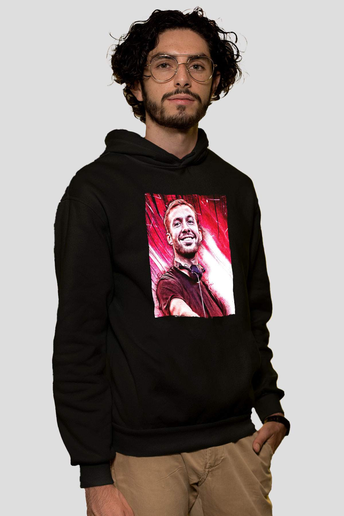 Calvin Harris Siyah Unisex Kapüşonlu Sweatshirt