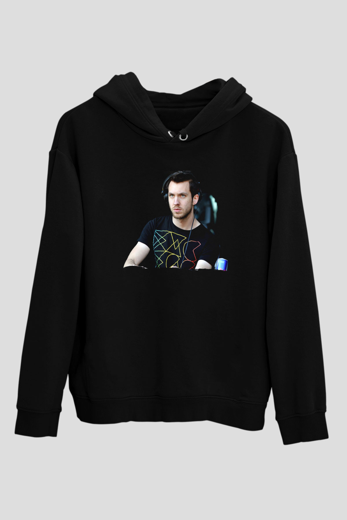 Calvin Harris Siyah Unisex Kapüşonlu Sweatshirt