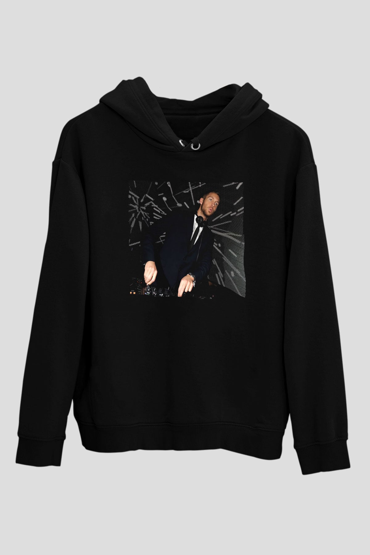 Calvin Harris Siyah Unisex Kapüşonlu Sweatshirt