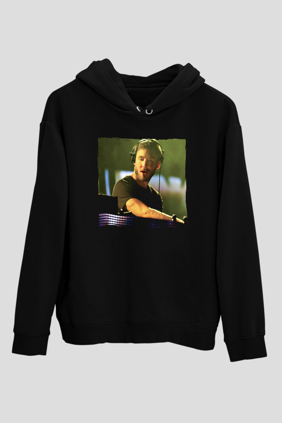 Calvin Harris Siyah Unisex Kapüşonlu Sweatshirt
