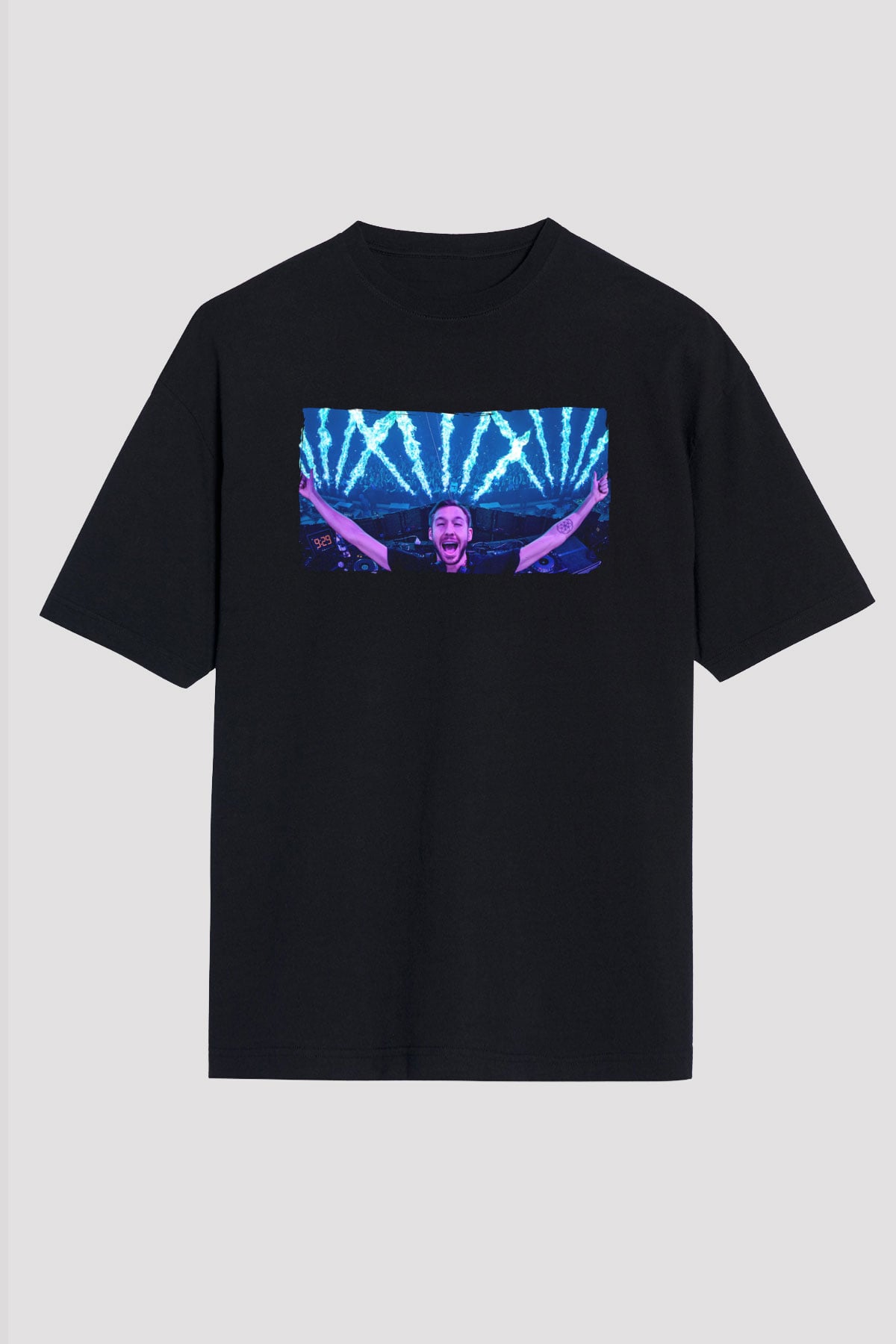 Calvin Harris Siyah Oversize Tişört Oversize T-shirt - TişörtFabrikası