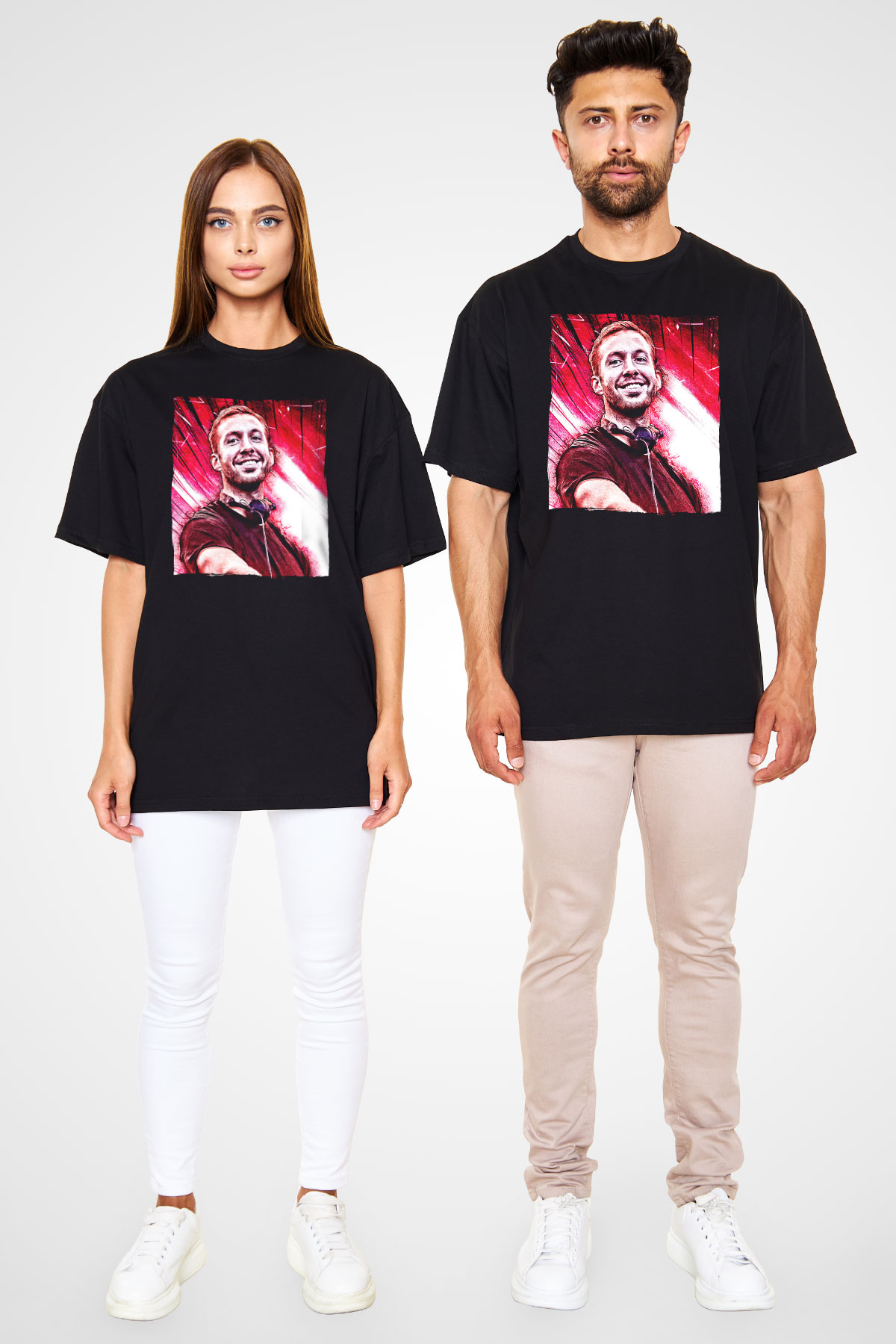 Calvin Harris Siyah Oversize Tişört Oversize T-shirt - TişörtFabrikası