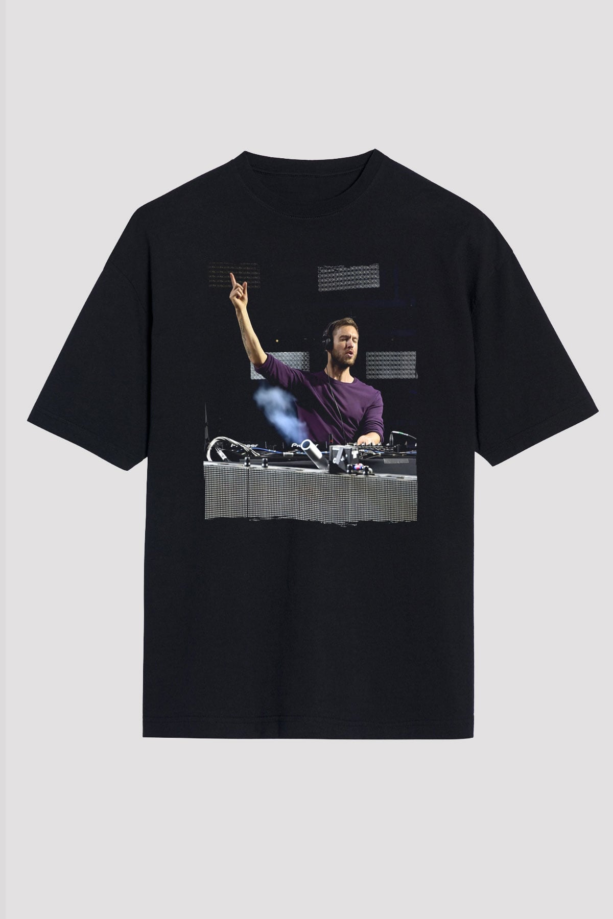 Calvin Harris Siyah Oversize Tişört Oversize T-shirt - TişörtFabrikası