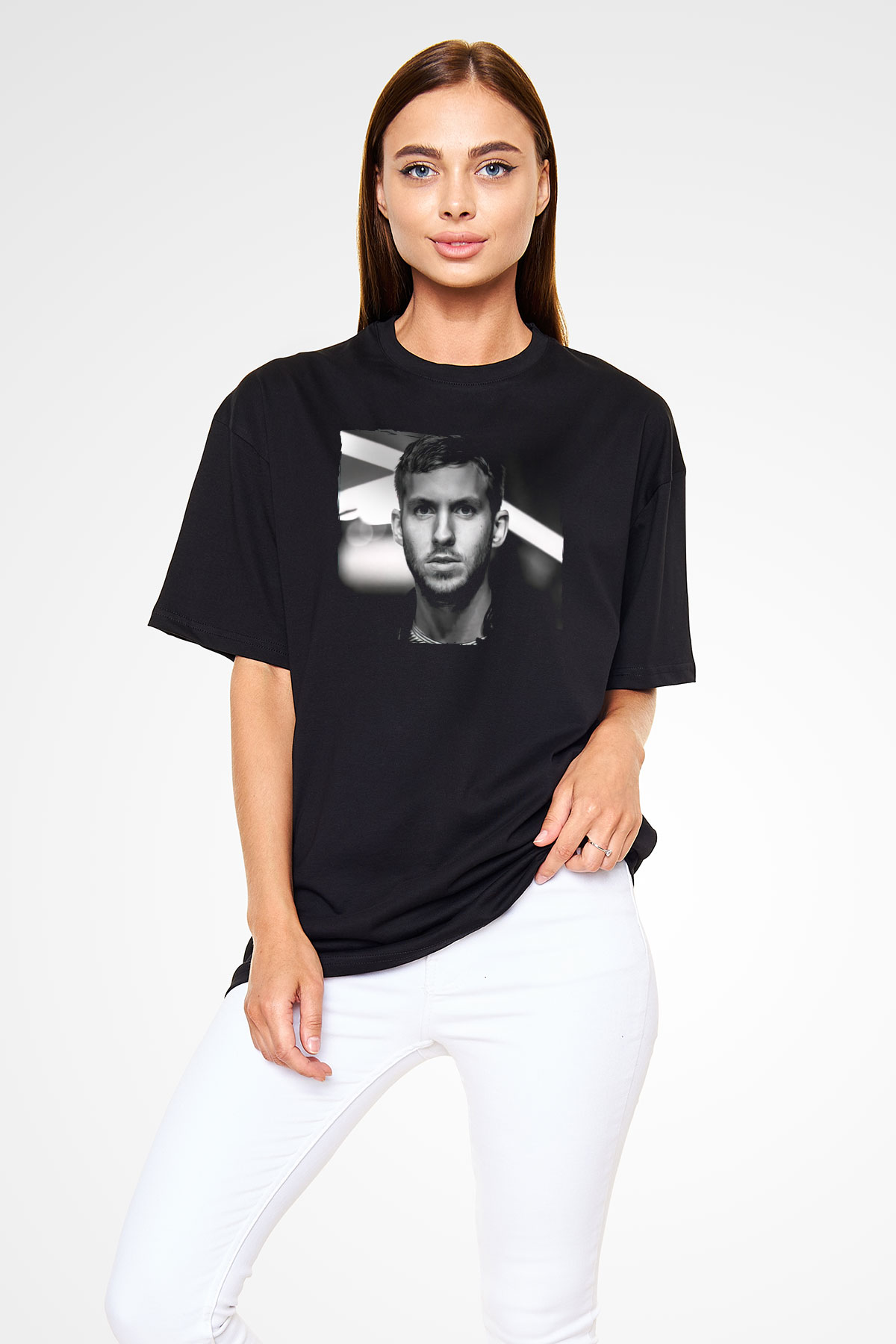Calvin Harris Siyah Oversize Tişört Oversize T-shirt - TişörtFabrikası
