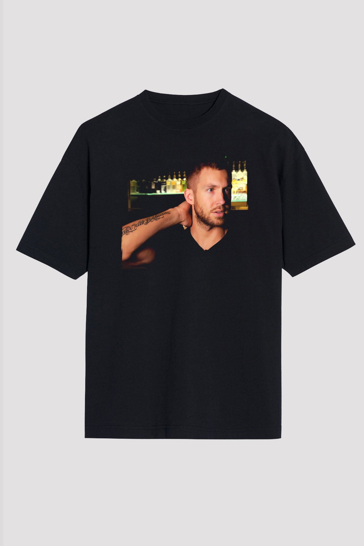 Calvin Harris Siyah Oversize Tişört Oversize T-shirt - TişörtFabrikası