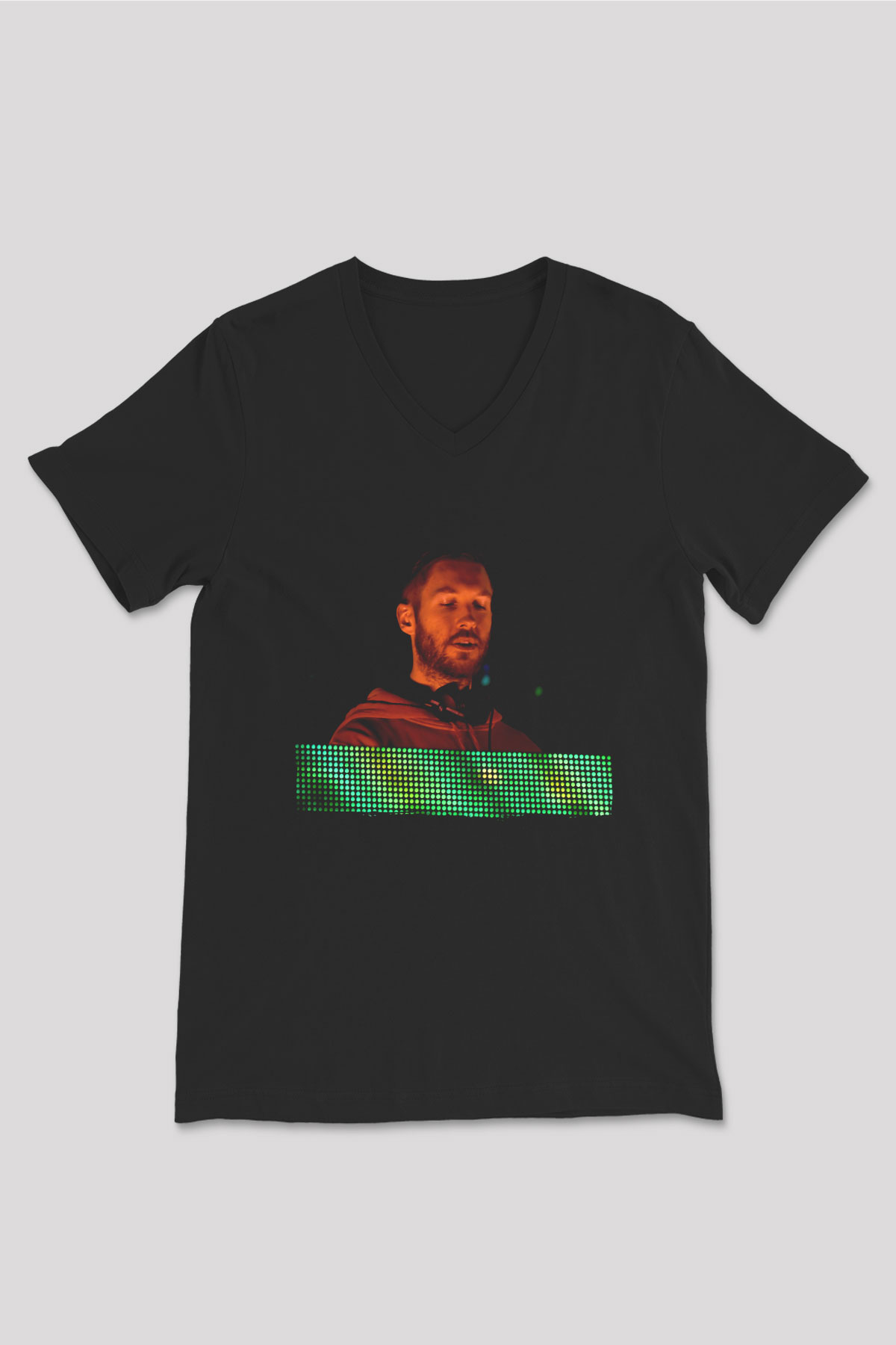 Calvin Harris Siyah Unisex V Yaka Tişört