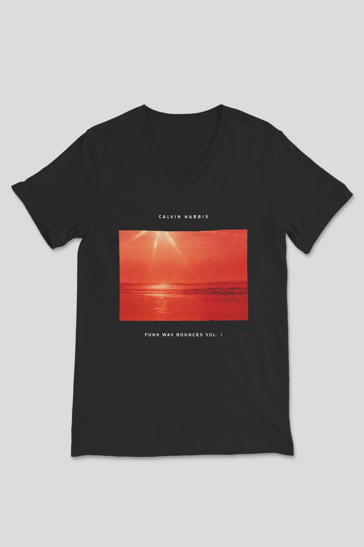 Calvin Harris Siyah Unisex V Yaka Tişört T-Shirt