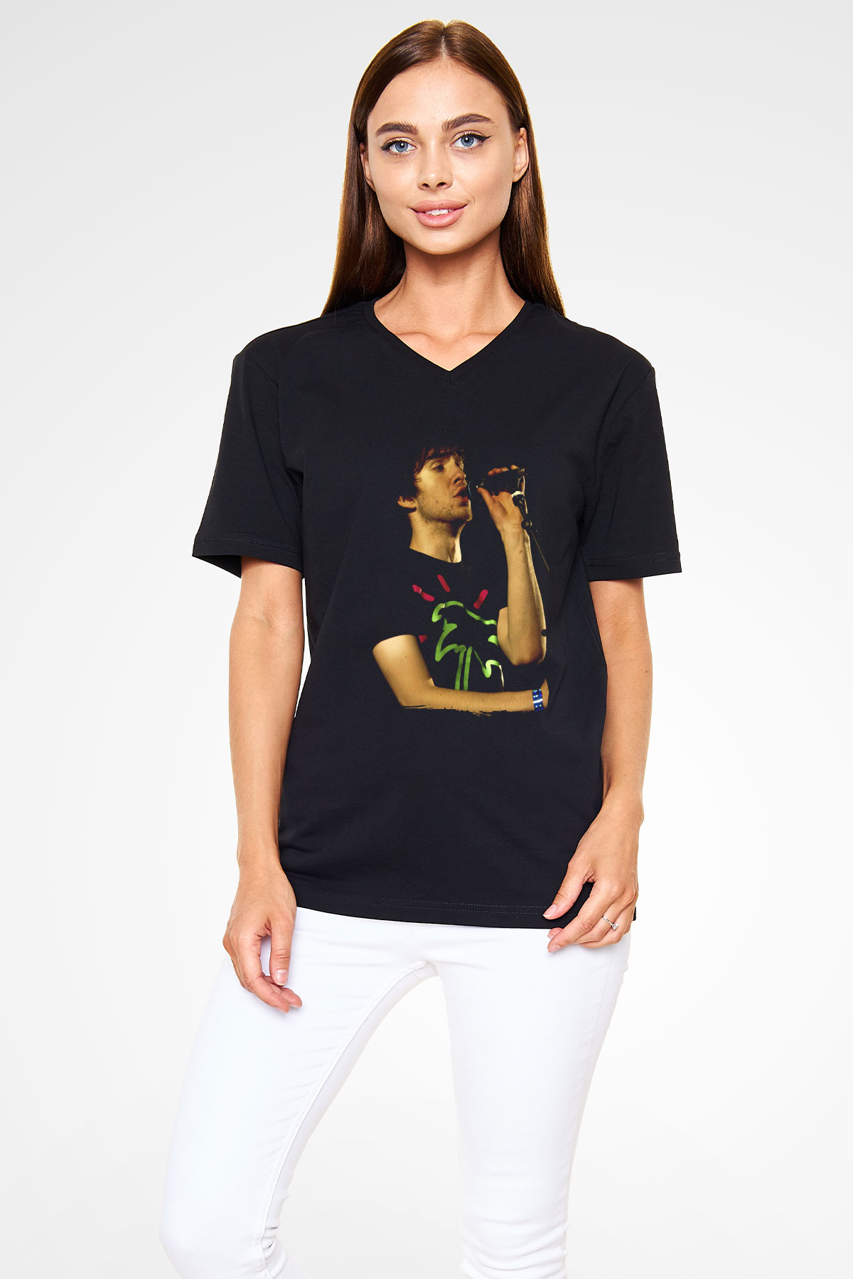Calvin Harris Siyah Unisex V Yaka Tişört