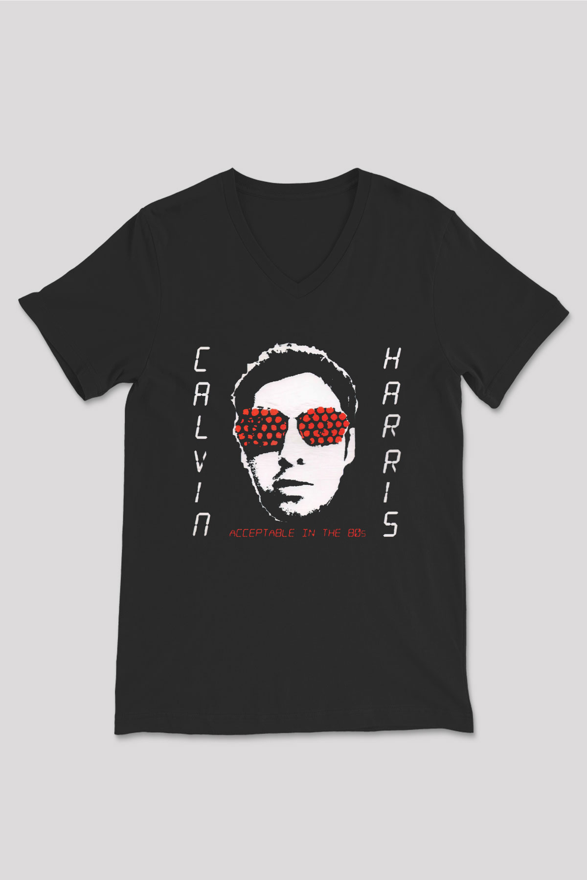 Calvin Harris Siyah Unisex V Yaka Tişört