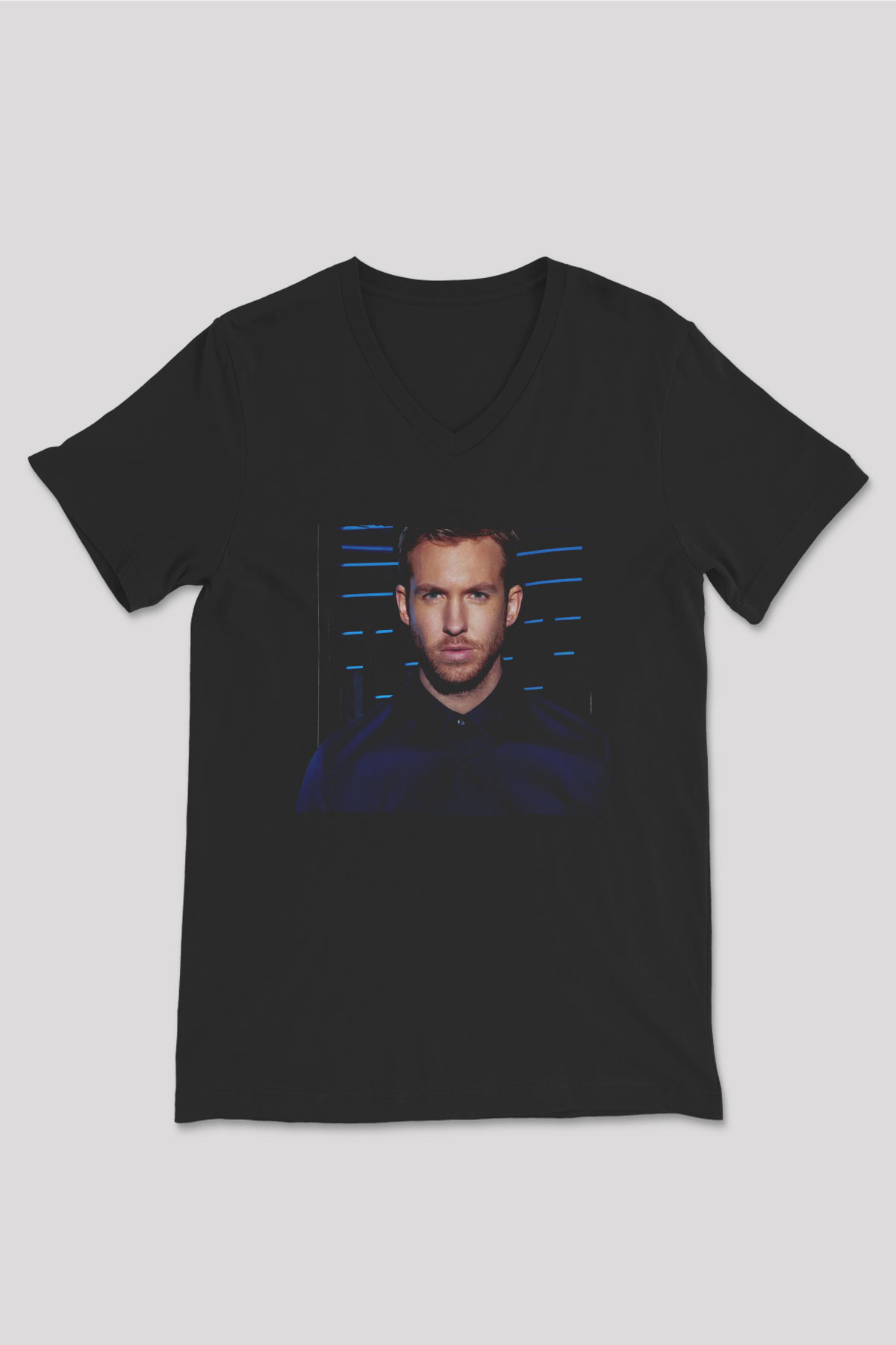 Calvin Harris Siyah Unisex V Yaka Tişört